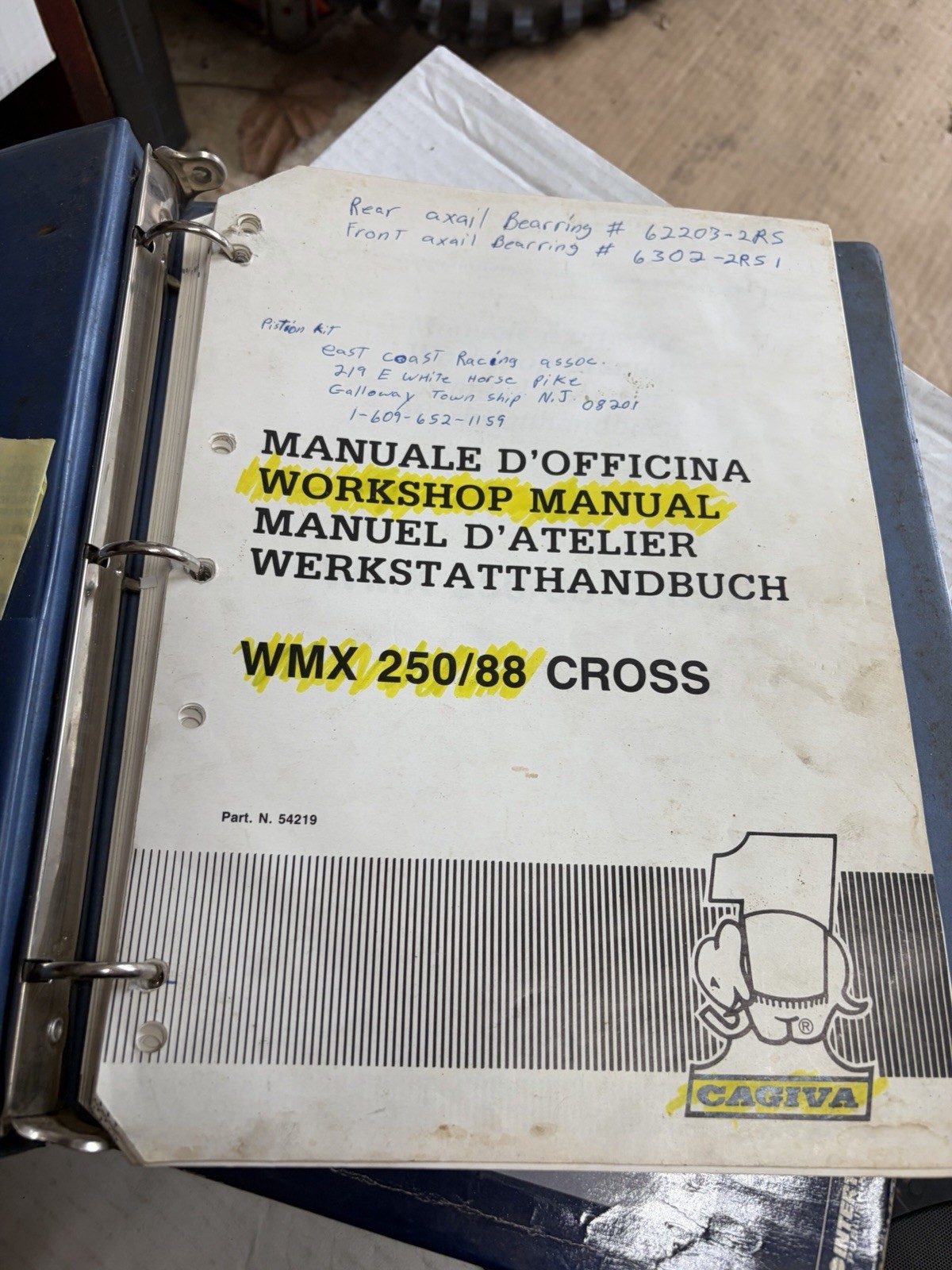 Cagiva WMX 250 Cross Workshop Manual Cagiva WMX 250 Cross Workshop Manual