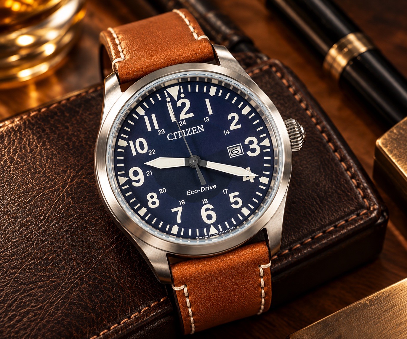 Citizen Men's Chandler Garrison Field Eco Drive 42mm Blue Dial BM6838-17L-GEN-E4