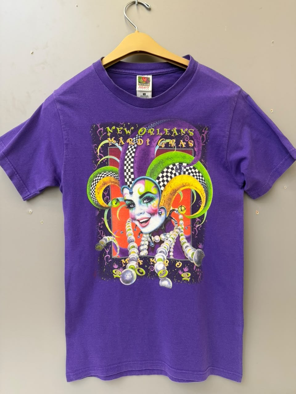 Vintage 2002 Mambo New Orleans Mardi Gras T-Shirt Purple Fruit of the Loom