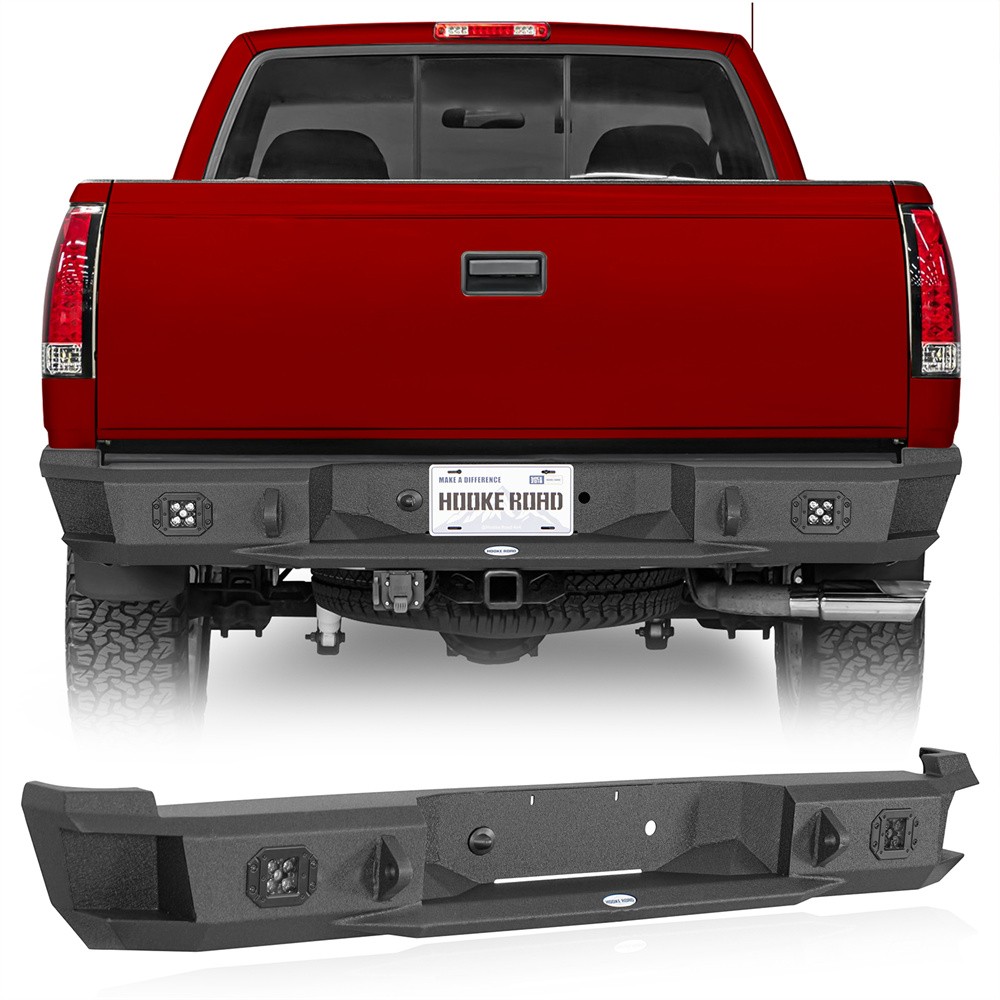 Off-Road Rear Bumper w/ LED Light for 1988-1998 Chevy C/K 1500 2500 Fleetside