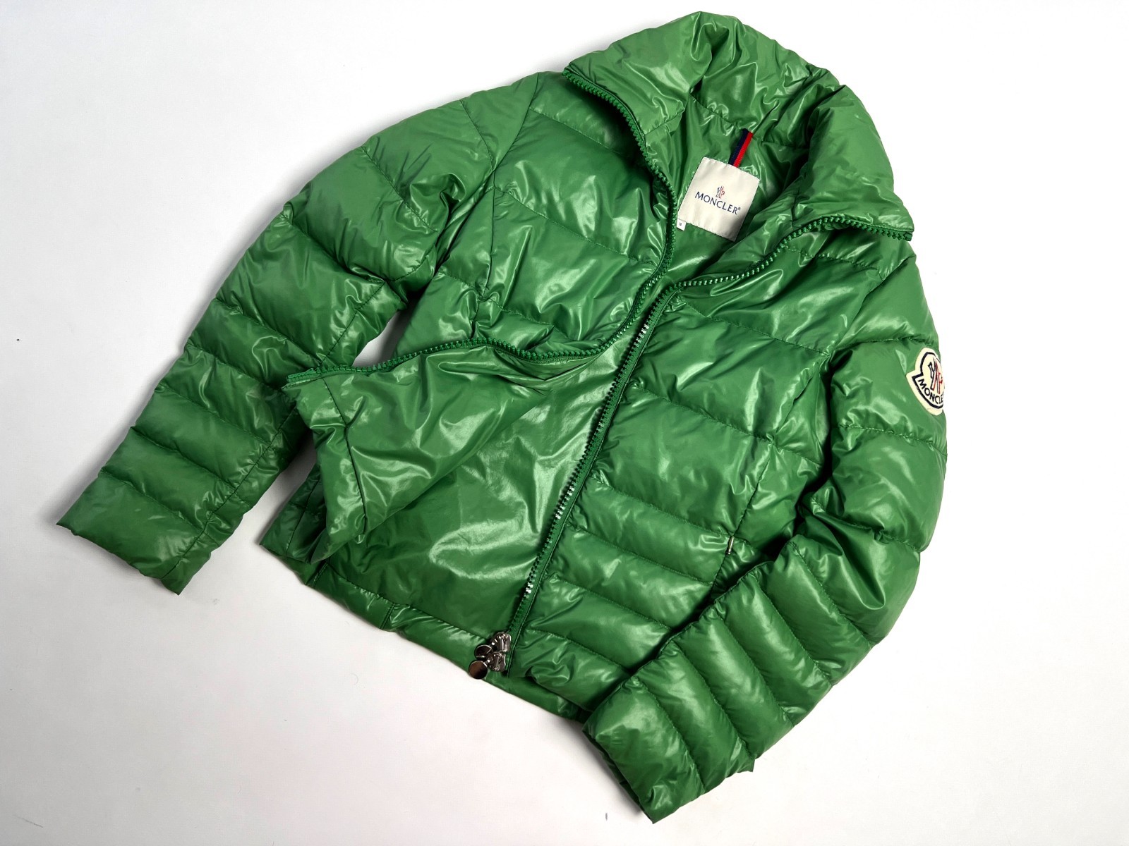 RARE Vintage Auth MONCLER Green Zip Up Down Puffer Jacket Coat - 3