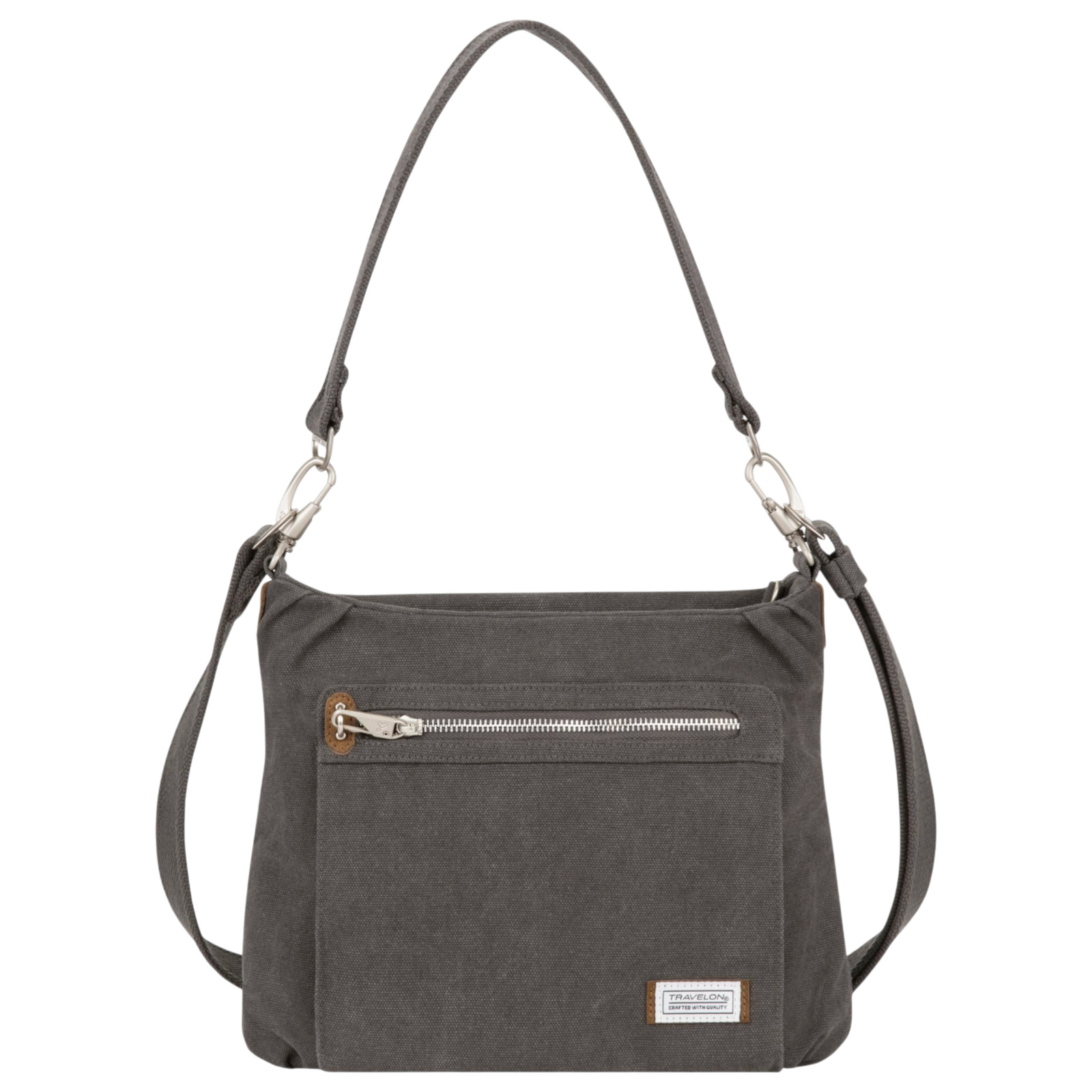 Travelon Anti-Theft Heritage Crossbody Hobo Bag RFID Blocking, Pewter, NWT - $94