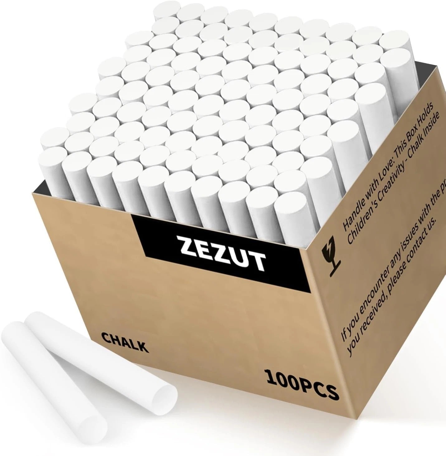 White Chalk 100PCS, Low Dust Chalks Stick Bulk 1 Count (Pack of 100), White Chalk 100PCS, Low Dust Chalks Stick Bulk 1 Count (Pack of 100),