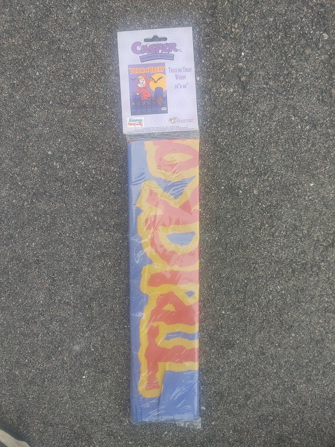 VTG Vintage CASPER & WENDY Trick Or Treat Wendy  Halloween Yard Flag 28