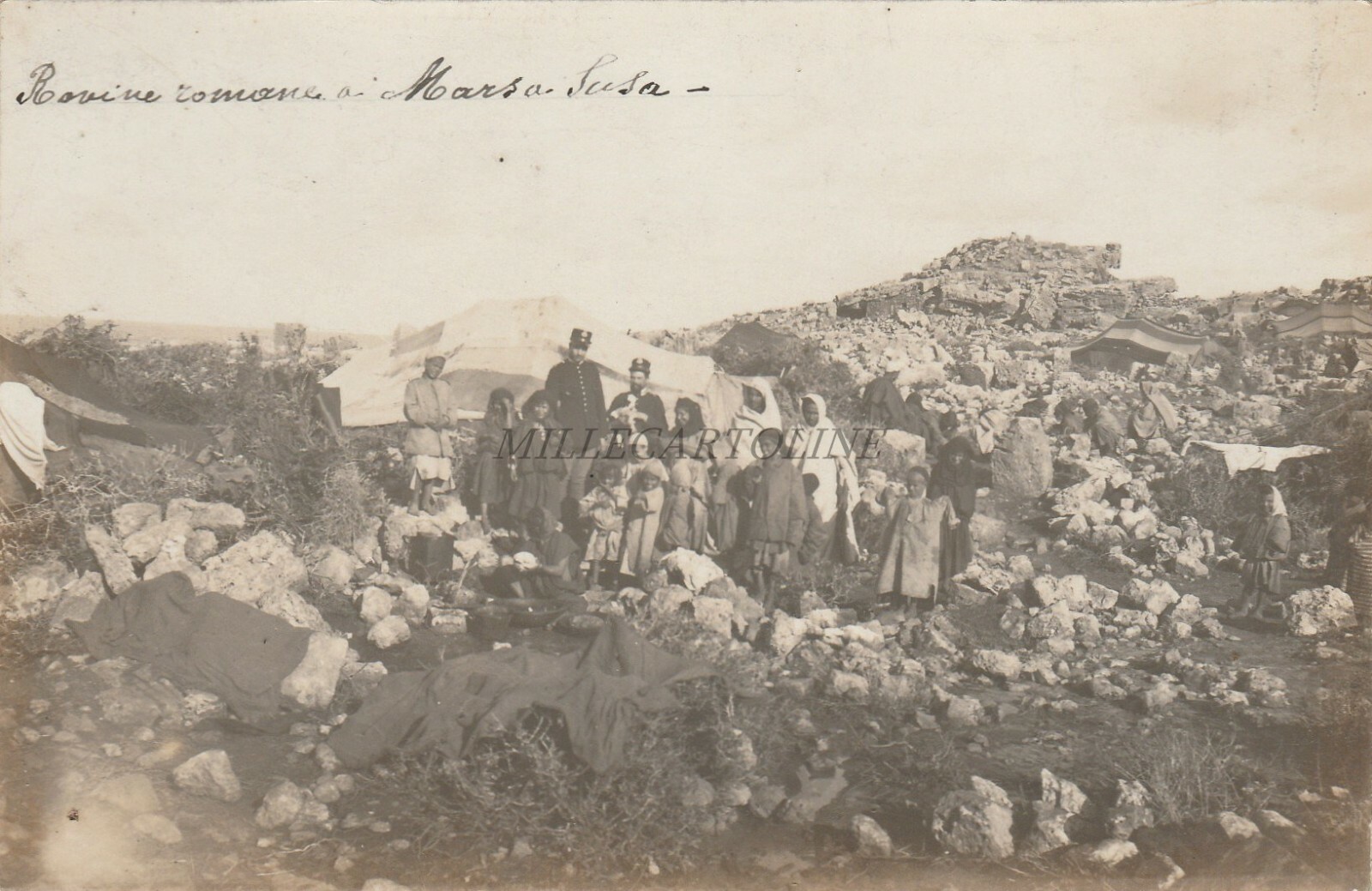 * LIBYA - Marsa Susa - Rovine romane 1914 Cirenaica Real Photo postcard * LIBYA - Marsa Susa - Rovine romane 1914 Cirenaica Real Photo postcard