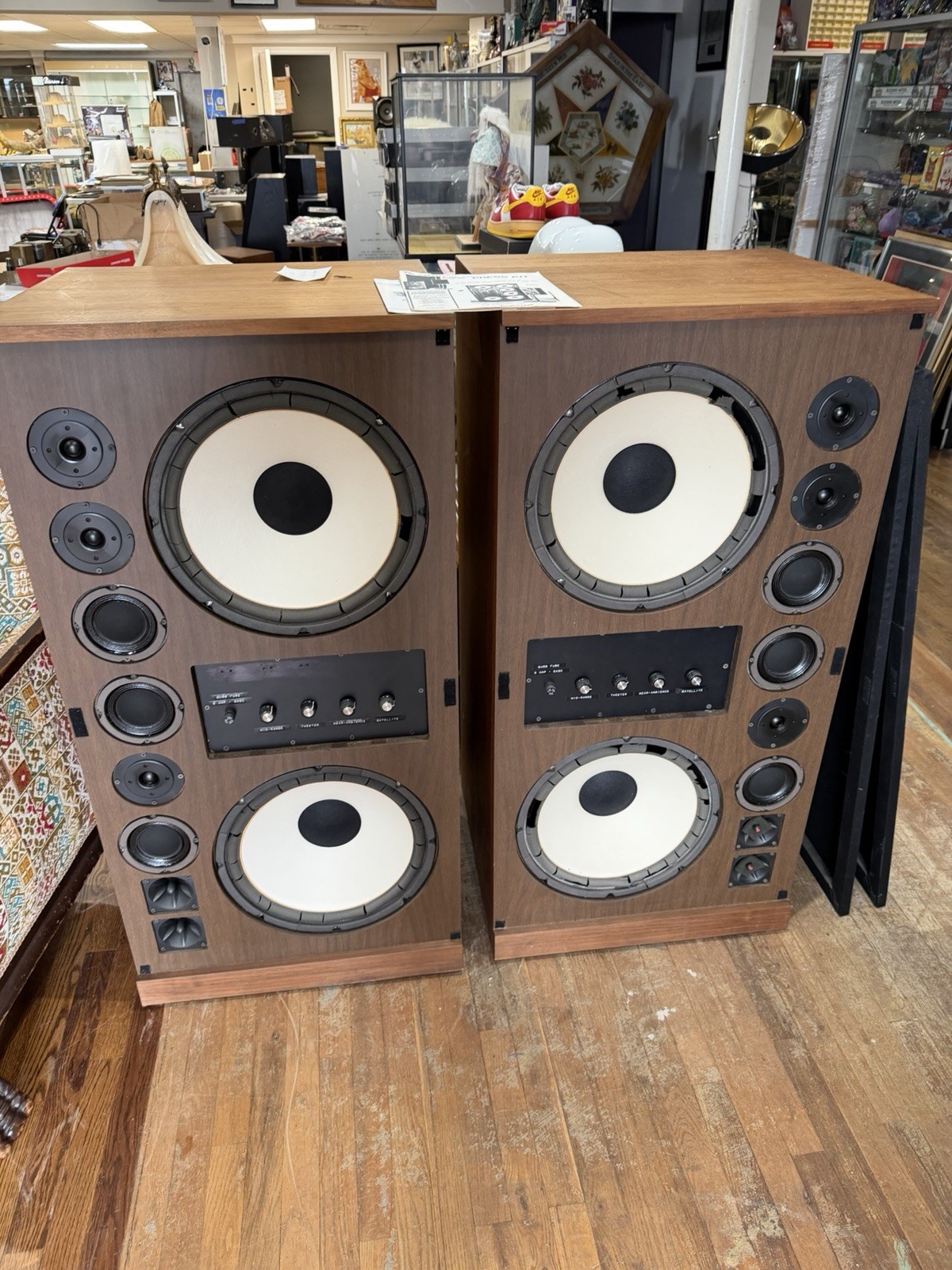 Vintage Rueben Guss System 4 Speakers With Grills Paperwork 80s Holy Grail Rare