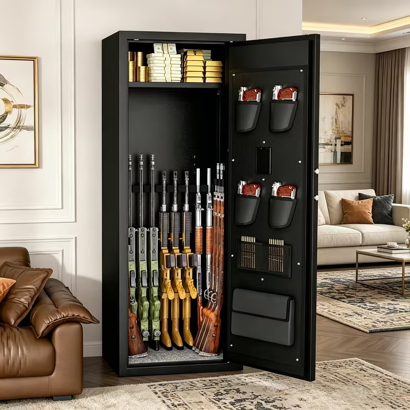 12-15 Rifle Gun Safe Cabinet Quick Access Digital Keypad Long Gun Storage Lock 