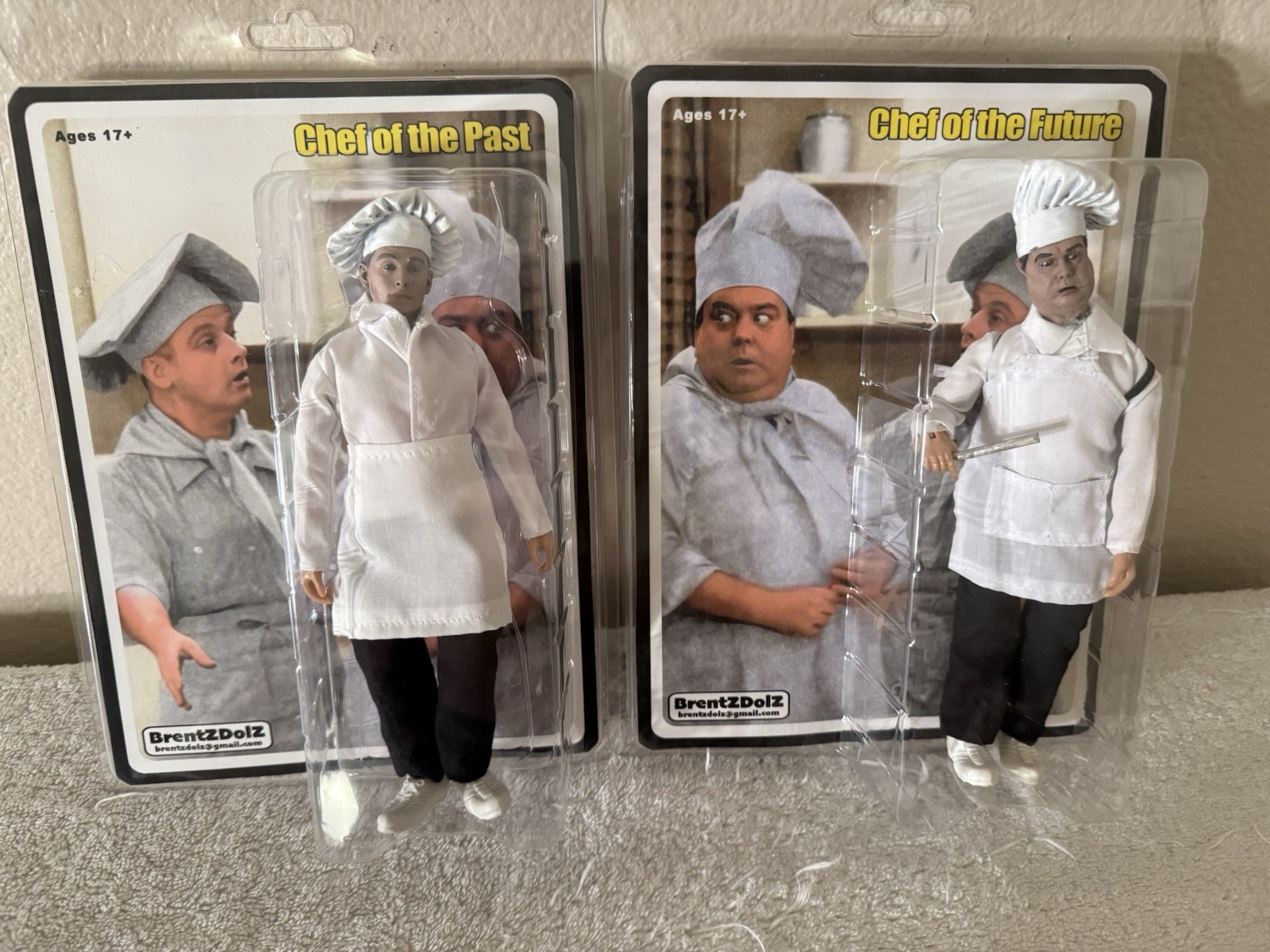 Brentz Dolz Honeymooners Chef of Past & Future 8” Figures Gleason Carney