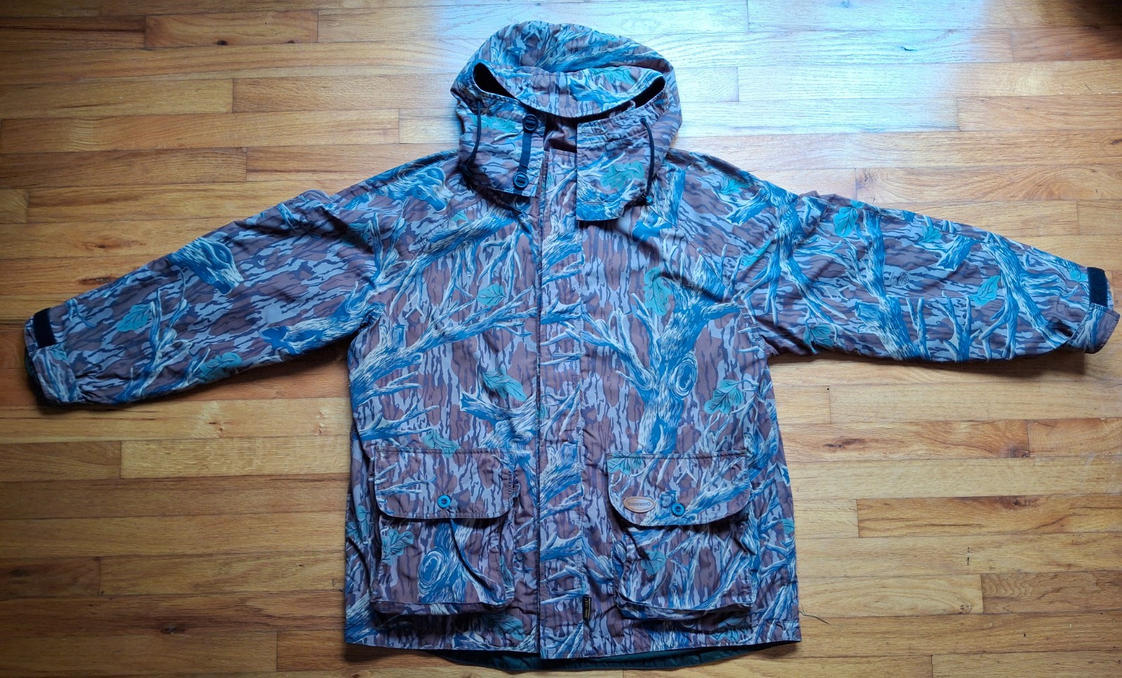 Vintage Browning Gore-Tex Hunting Jacket Mossy Oak Original Camo Parka XL Tactel