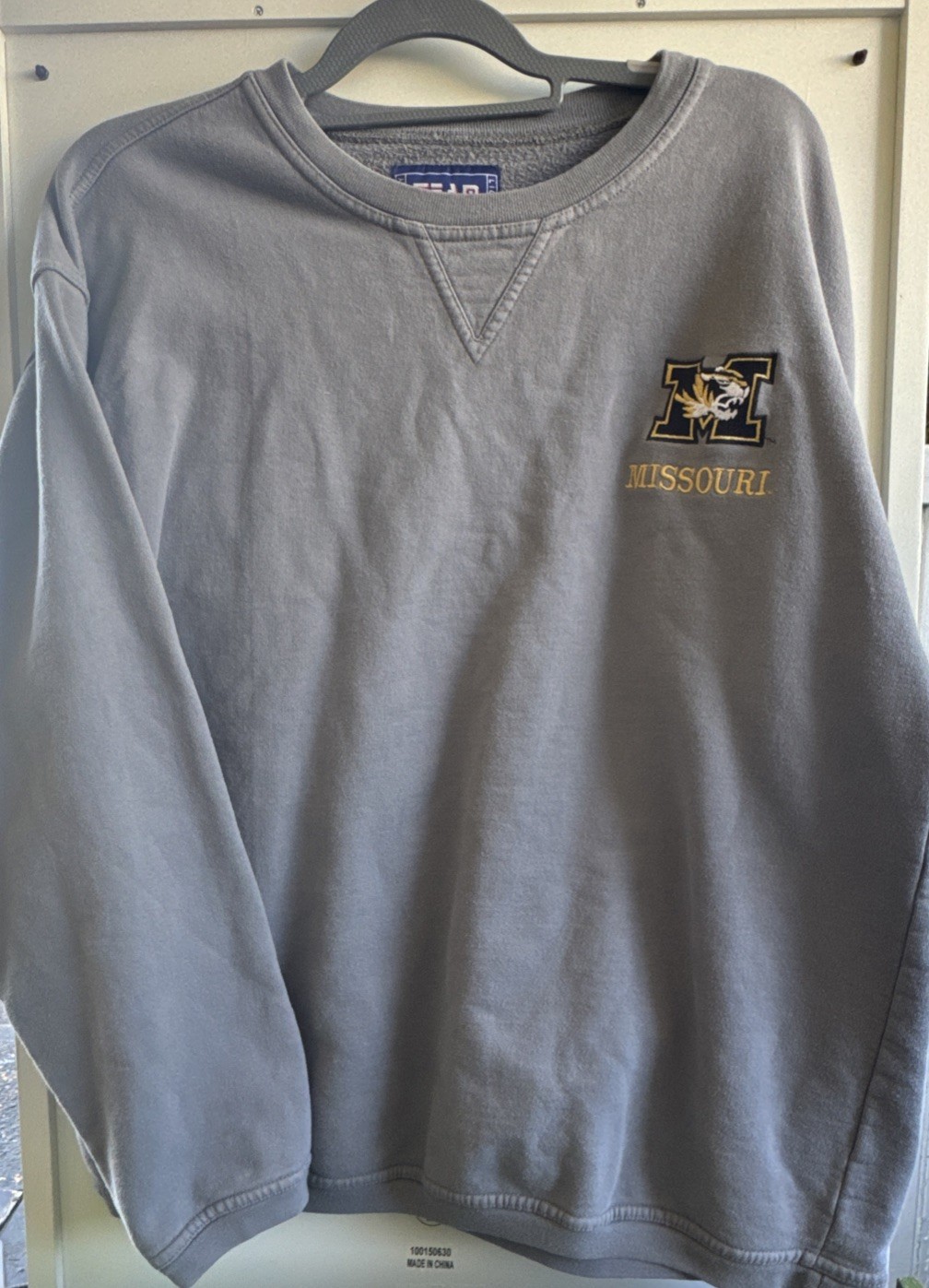 Vintage 90s Mizzou Missouri Tigers Grey Crewneck Sweatshirt XL No Tag See Meas