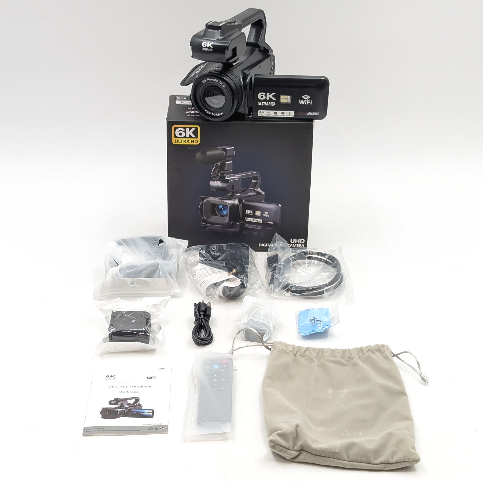 Unbranded MV-DV095-V1.1 6K Ultra HD 18x Zoom Handheld Digital Camcorder | Black