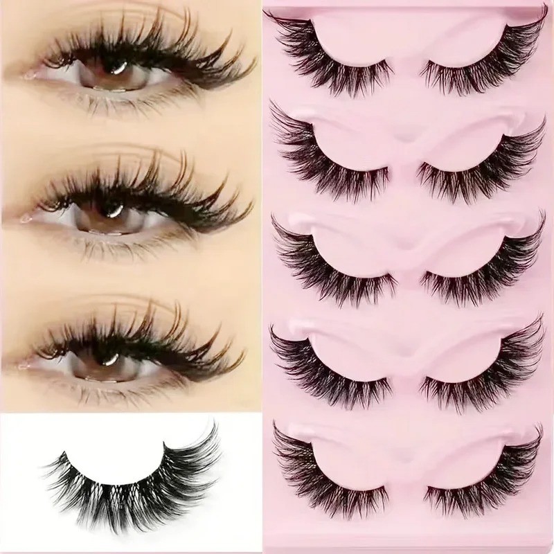 5 Pairs Cat Eye False Eyelashes – Faux Mink Elongated Wispy Natural Lashes 5 Pairs Cat Eye False Eyelashes – Faux Mink Elongated Wispy Natural Lashes