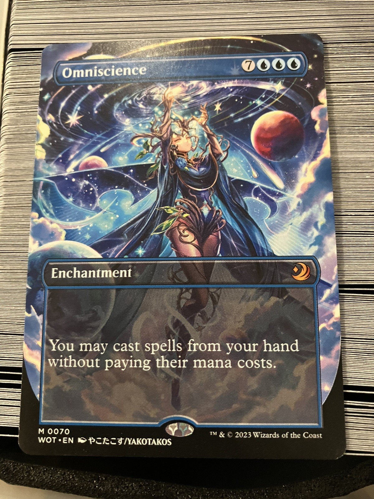 [1x] Omniscience - Anime Borderless Near Mint, English Wilds of Eldraine Extras 