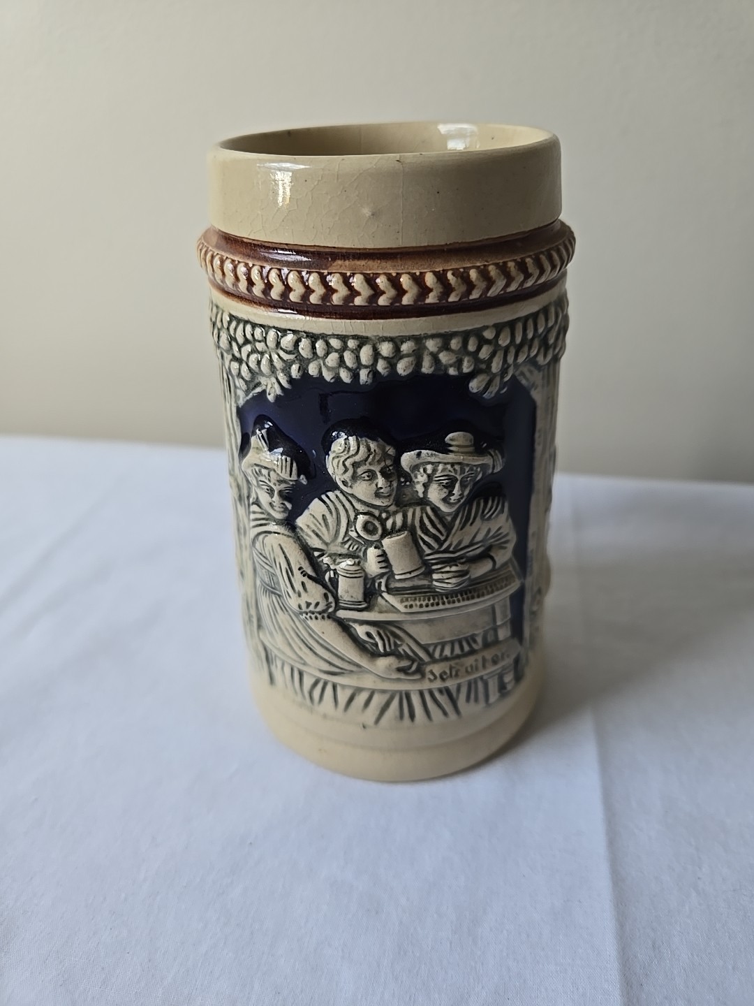 Vintage Gerz German Gmbh Beer Stein Ein Guter Trunk in Froher Rund 5.5\