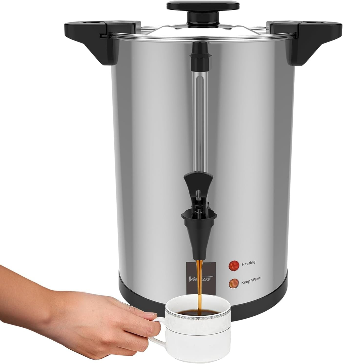 32-Cup Stainless Steel Coffee Urn - Electric Percolator for Events & Offices