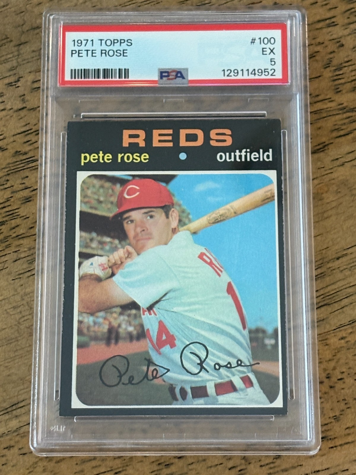 Pete Rose 1971 Topps Baseball #100 Cincinnati Reds PSA 5 EX NEWLY GRADED