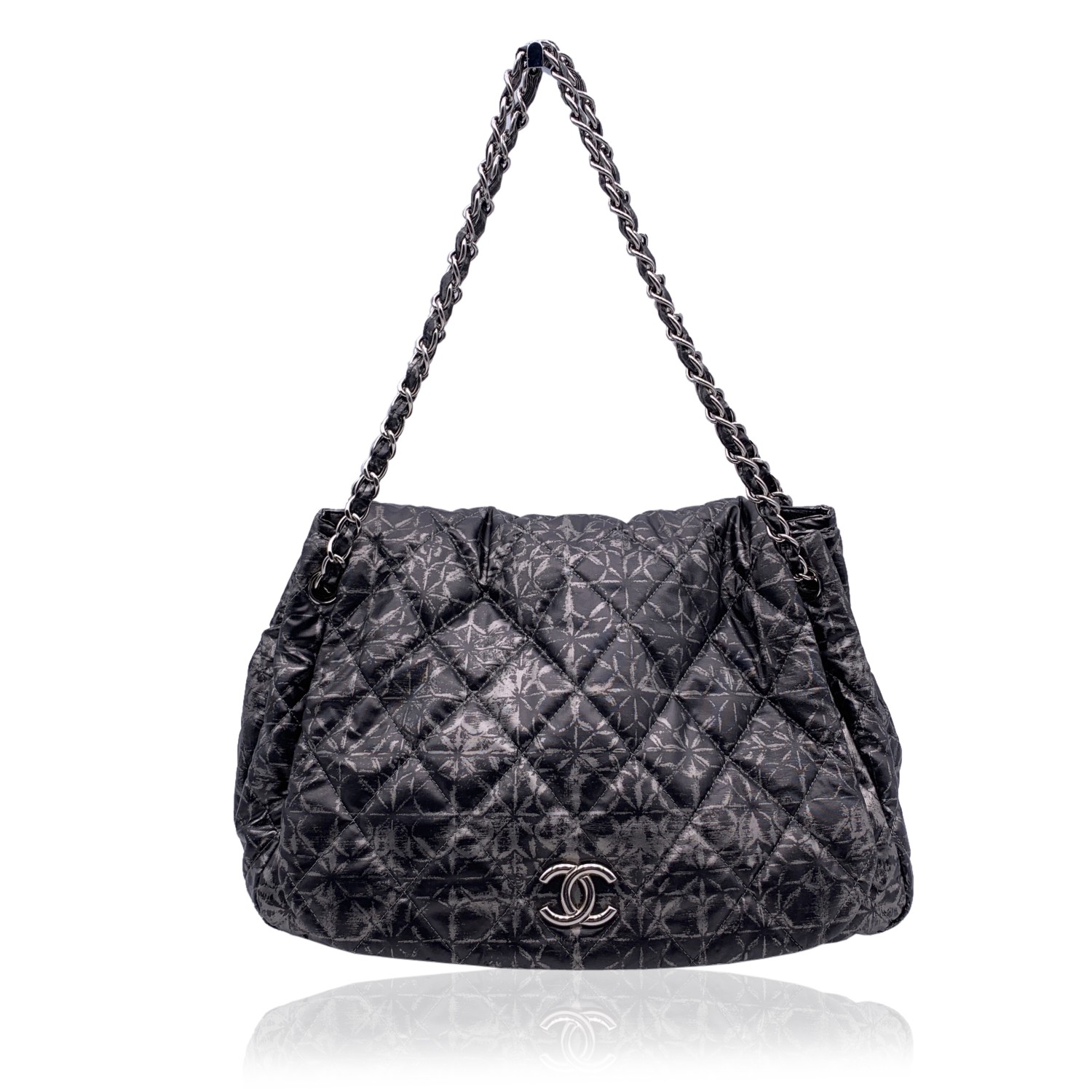 Authentic Chanel Rock in Moscow Abstract Print Nylon Accordion Flap Bag