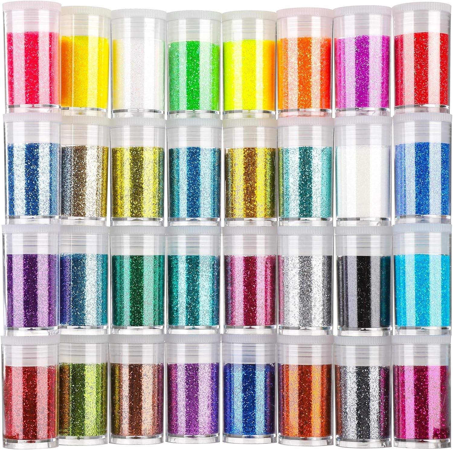Fine Glitter, 32 Jars, Each 8g GlitterAssorted Set for Color Arts, Craft, Makeup Fine Glitter, 32 Jars, Each 8g GlitterAssorted Set for Color Arts, Craft, Makeup