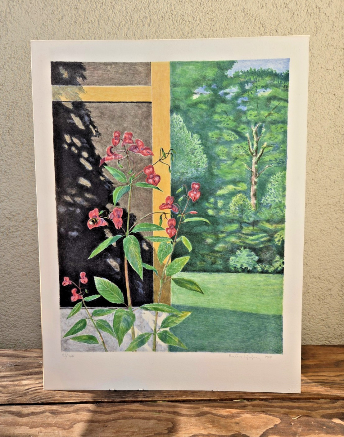 Spring Garden Lithograph 1984 by Pontus Ljungberg , signed, numbered