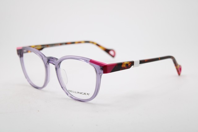 NEW BELLINGER DENMARK ANGLE-3 C.689 PURPLE PINK TORT AUTHENTIC EYEGLASSES 47-19