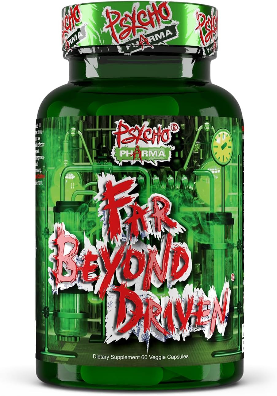 PSYCHO PHARMA FAR BEYOND DRIVEN Burn Thermogenic Energy Focus Mood 60 Servings