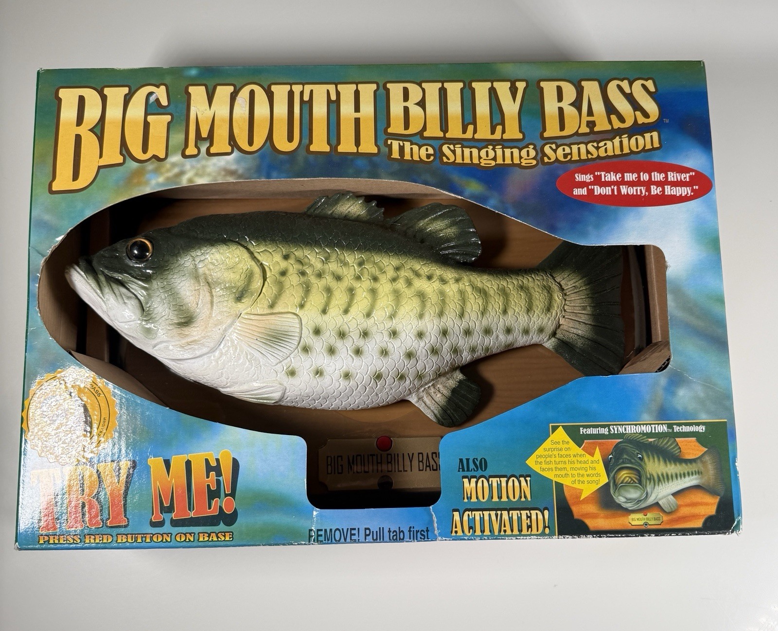 Vintage 1998 Gemmy Big Mouth Billy Bass Singing Fish Original Box Tested Works Vintage 1998 Gemmy Big Mouth Billy Bass Singing Fish Original Box Tested Works