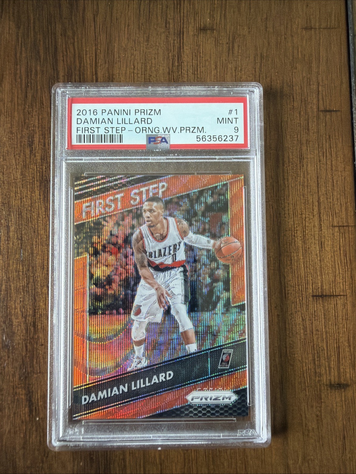 2016-17 Panini Prizm First Step Orange Wave Prizm 08/25 Damian Lillard #1