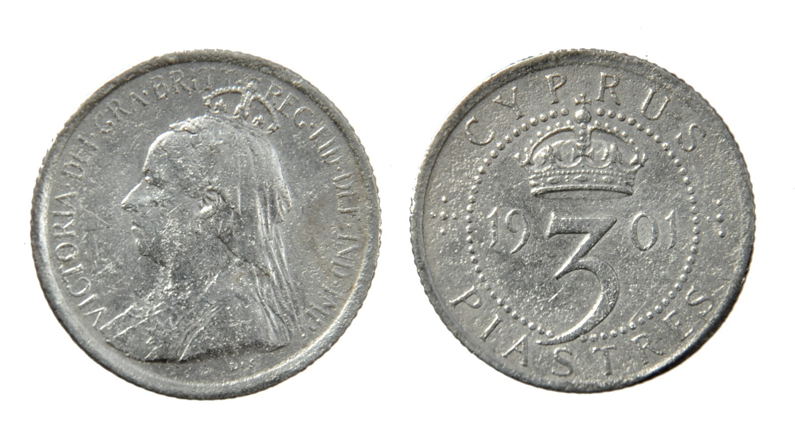Cyprus. Victoria. 3 Piastres 1901.