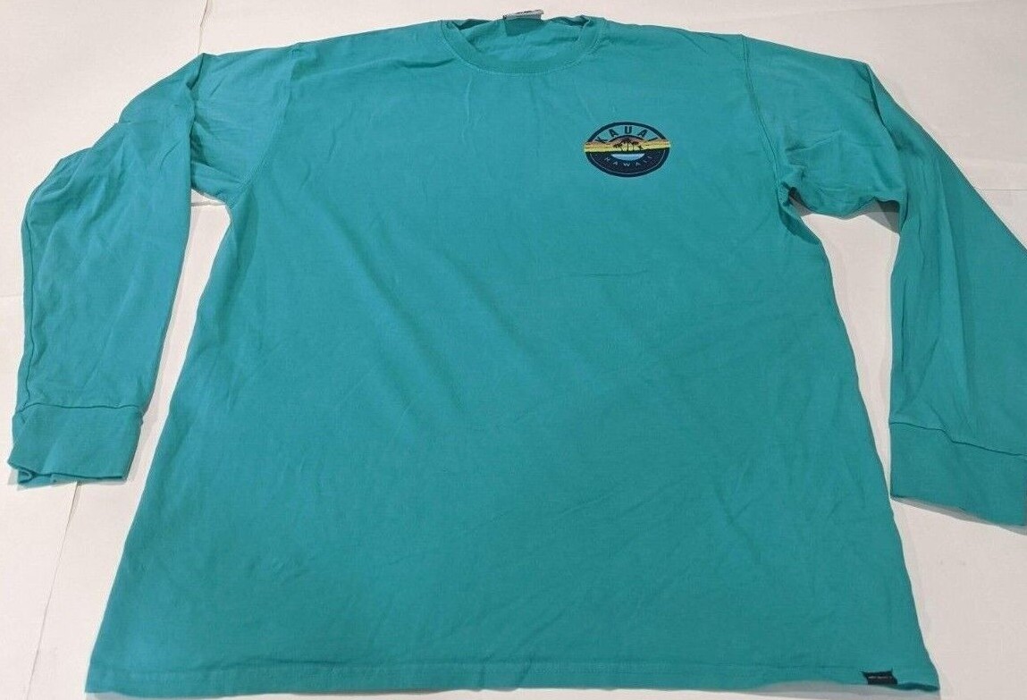 Techstyles- Kauai Hawaii Long Sleeve Teal T-Shirt