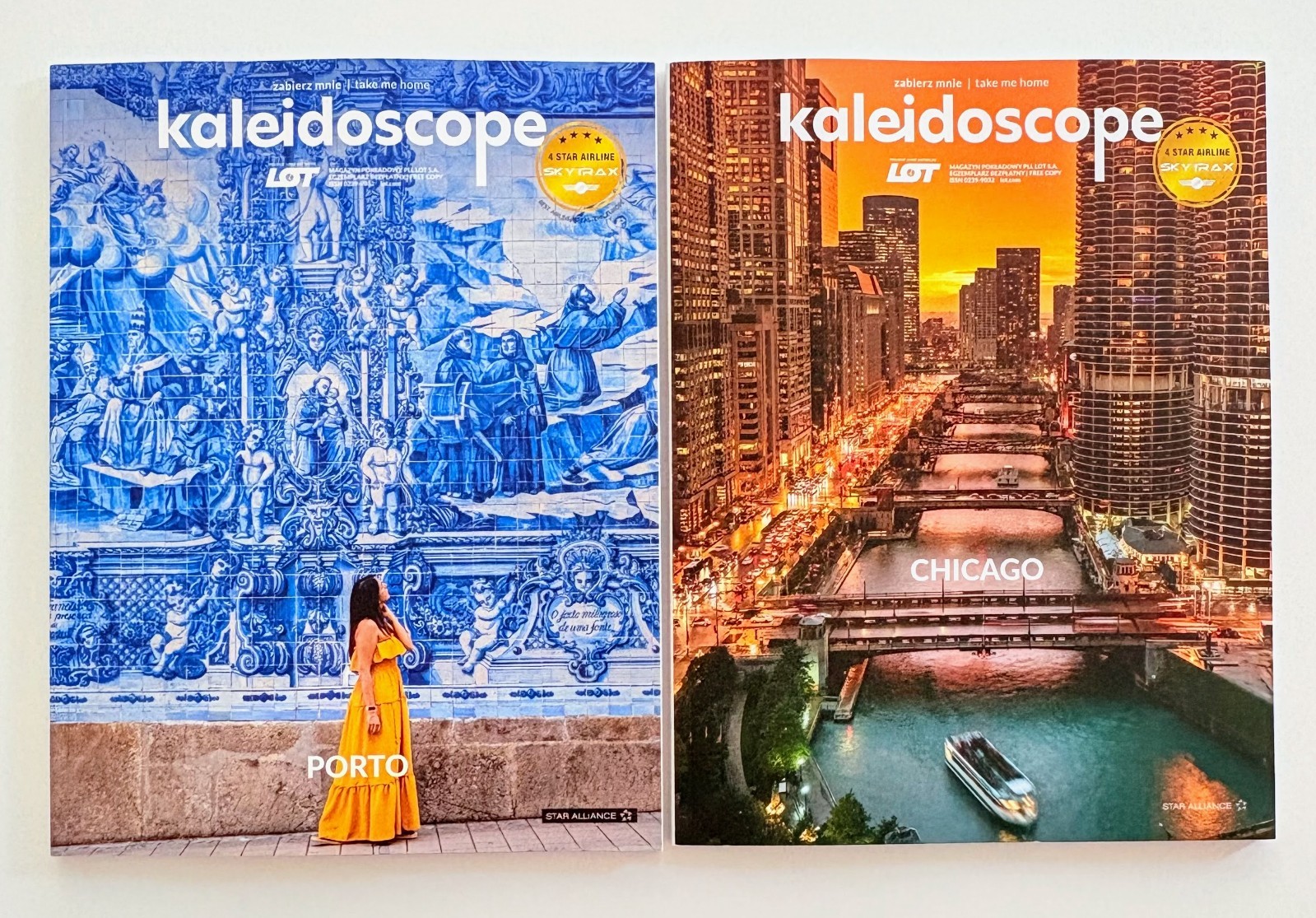 2x LOT POLISH AIRLINES - Inflight Magazines - Aug/Sep 2026 Porto & Chicago