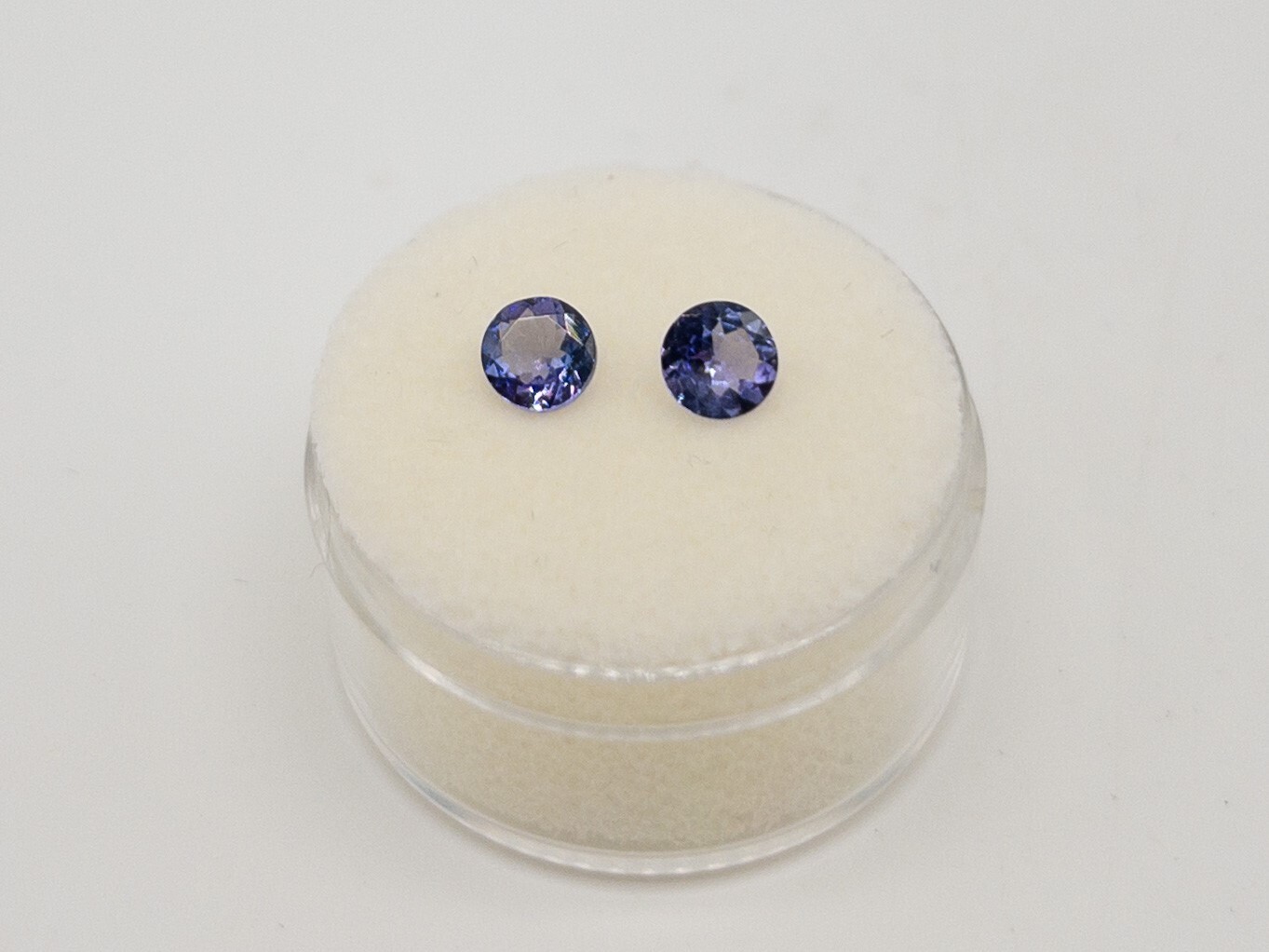 $1500 1ct 5mm ROUND Matched Pair Natural Tanzanite LOOSE GEM SET