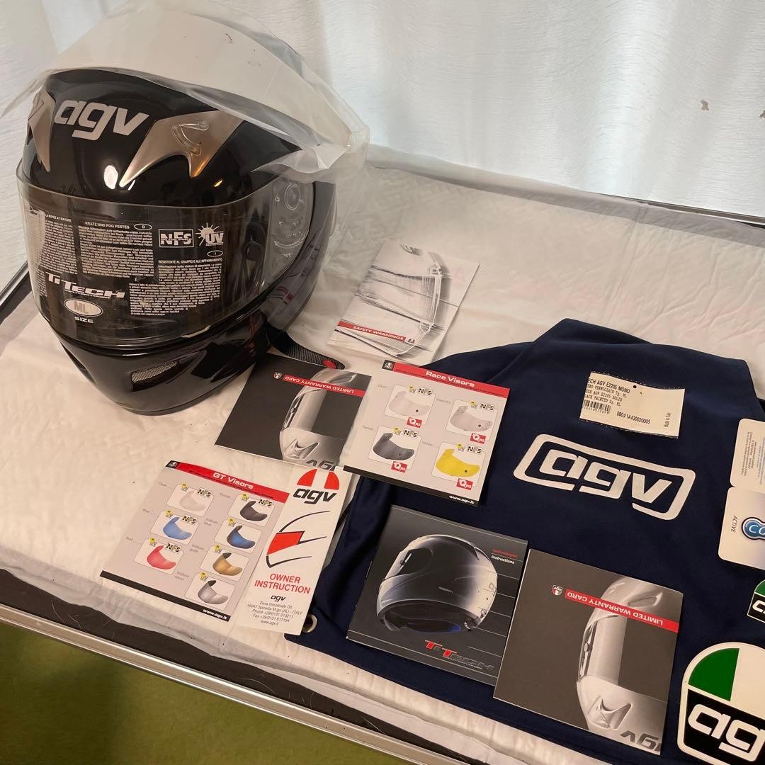 AGV Ti-Tech Full Face Helmet Solid Black Size ML Valentino Rossi Edition Bag