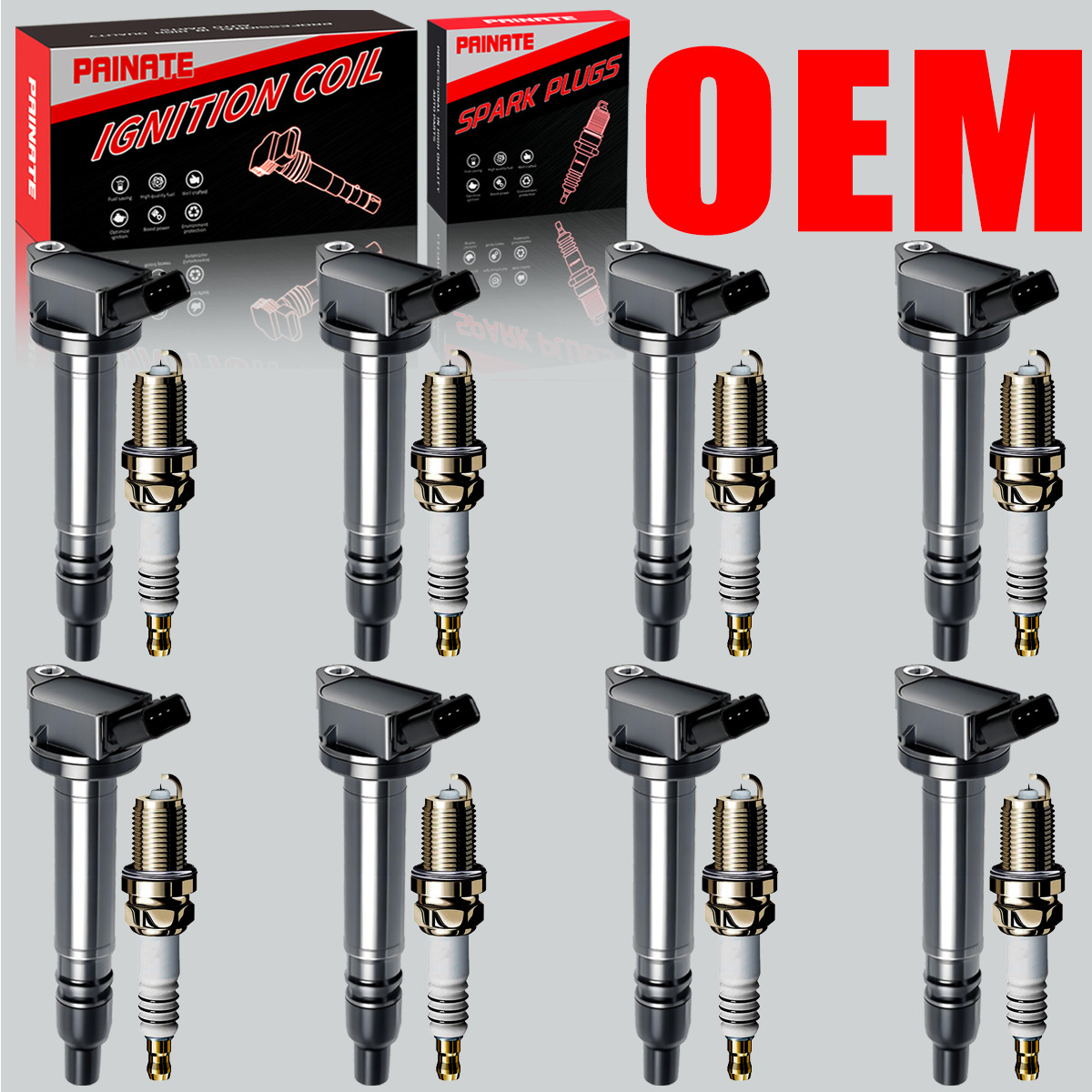 8X Brand OEM Ignition Coil & Iridium Spark plugs For Lexus Toyota Sequoia Tundra