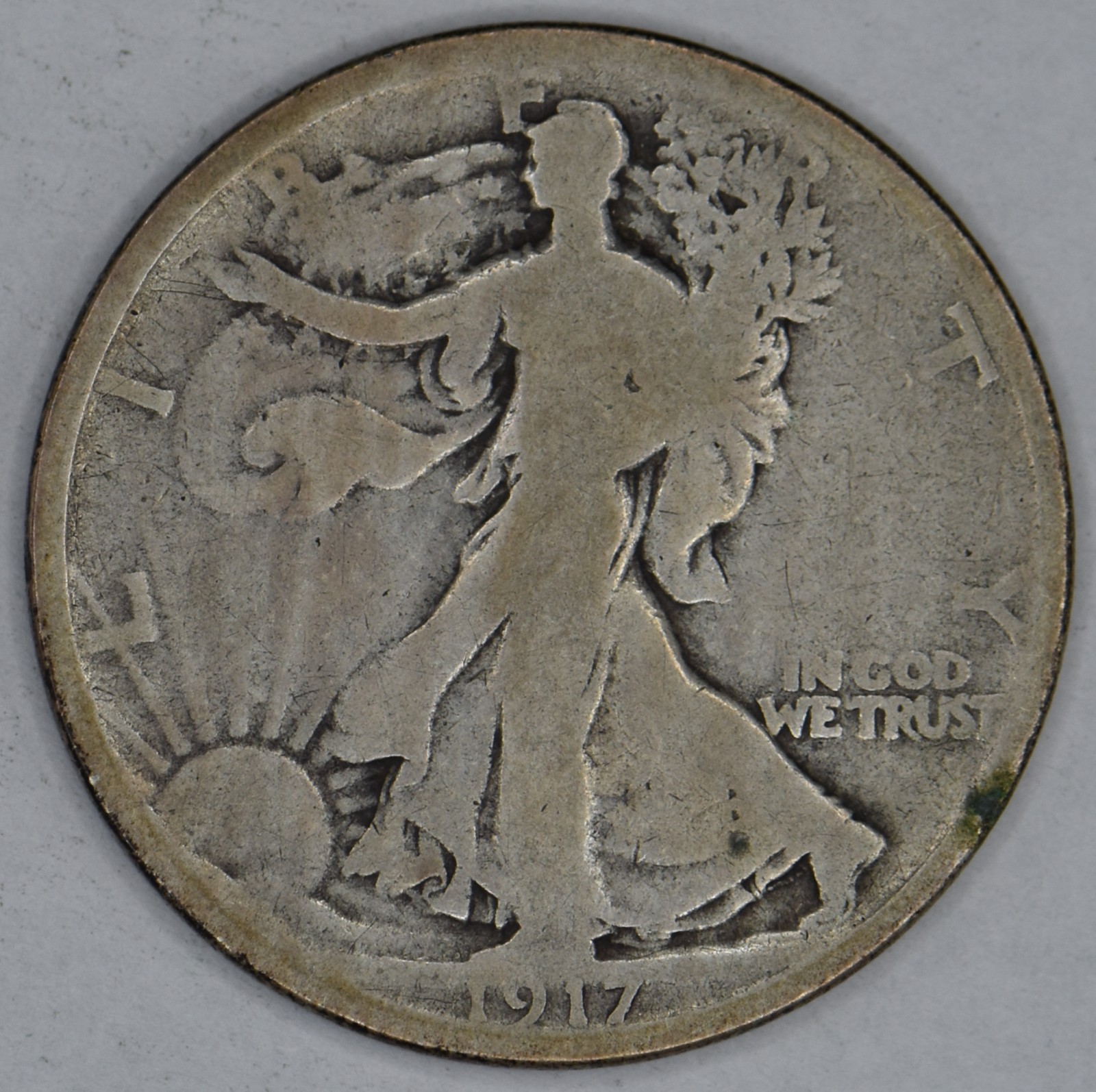 1917-D Walking Liberty Silver Half Dollar \