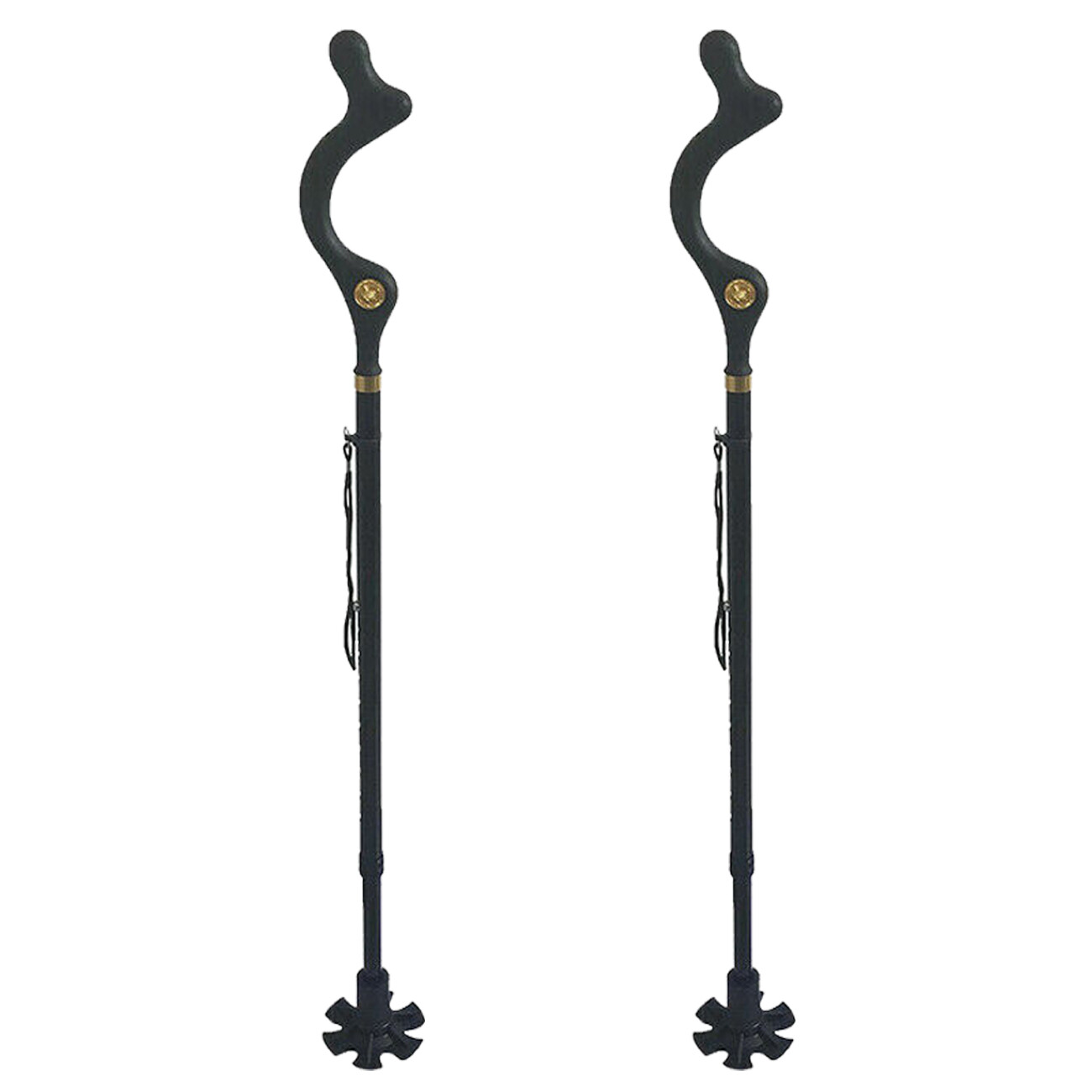 2pcs Collapsible Adjustable Walking Cane Stick Men&Women Posture Correcting Cane