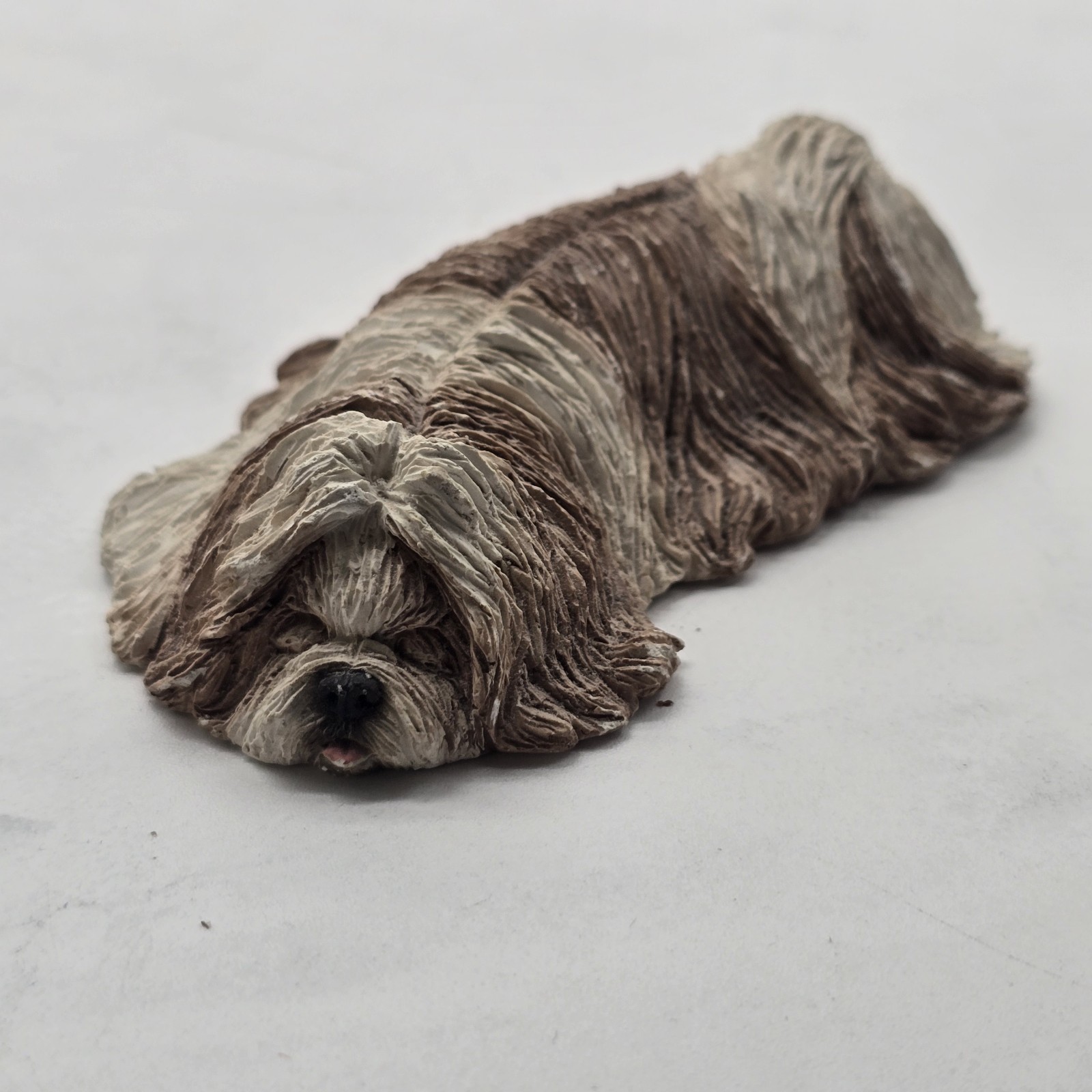 VTG Sandicast Lil Snoozers Napper Black White Shih Tzu Dog Figurine