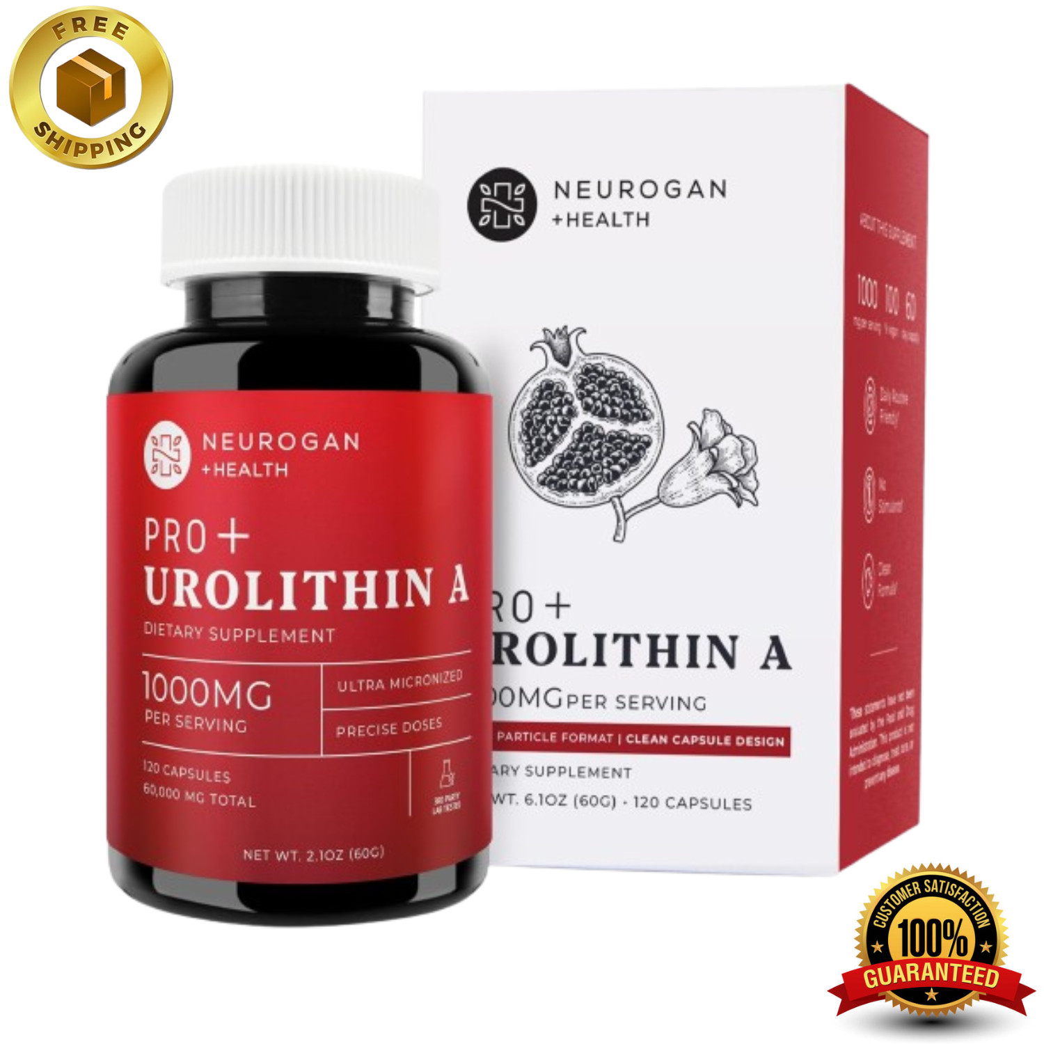 Neurogan Urolithin A PRO Capsules - 1000mg, 120 Ct - Advanced Cellular Health