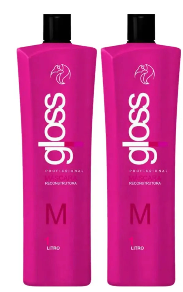 2x Fox Gloss Progressive Brush Step 2 Brazilian Keratin Treatment 1L