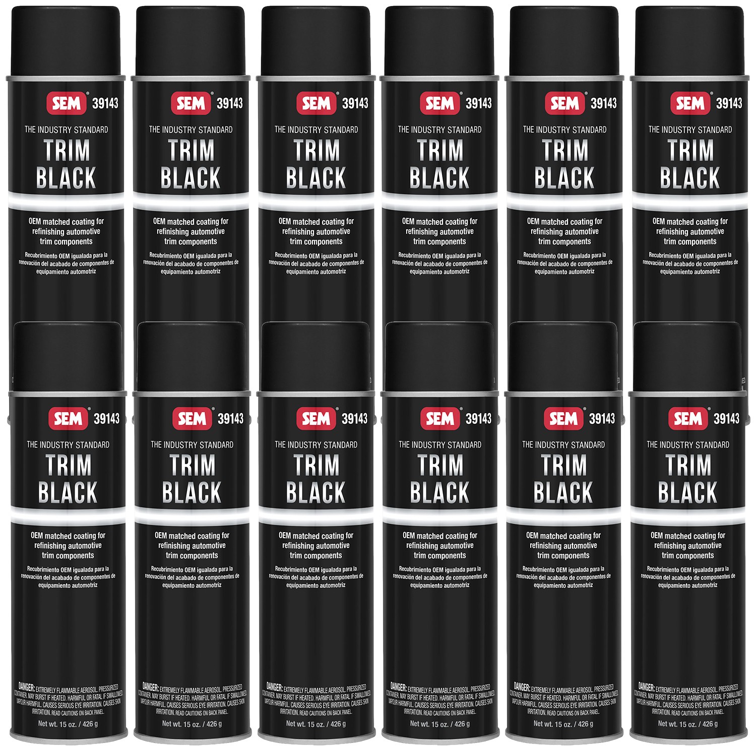 SEM Trim Black Aerosol Case of 12 SEM 39143 SEM Trim Black Aerosol Case of 12 SEM 39143