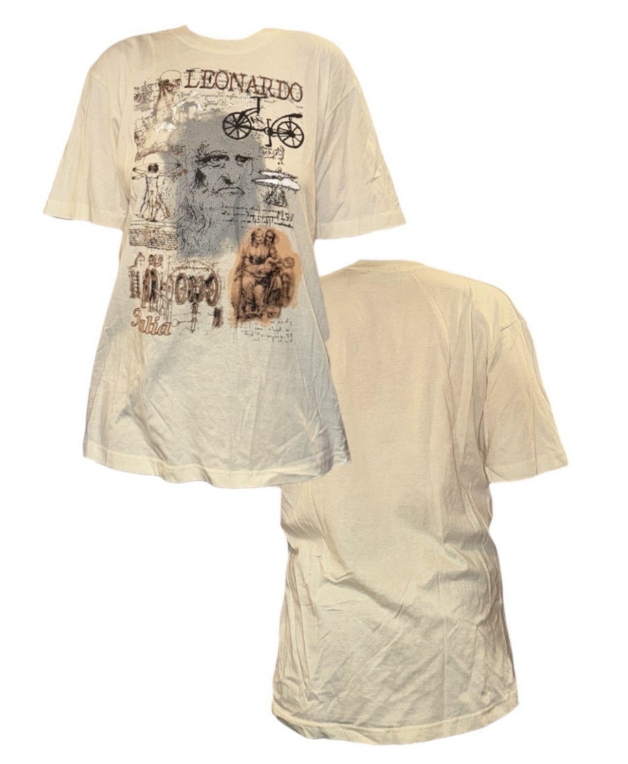 Vintage Cream Leonardo Da Vinci T-Shirt Vintage Cream Leonardo Da Vinci T-Shirt