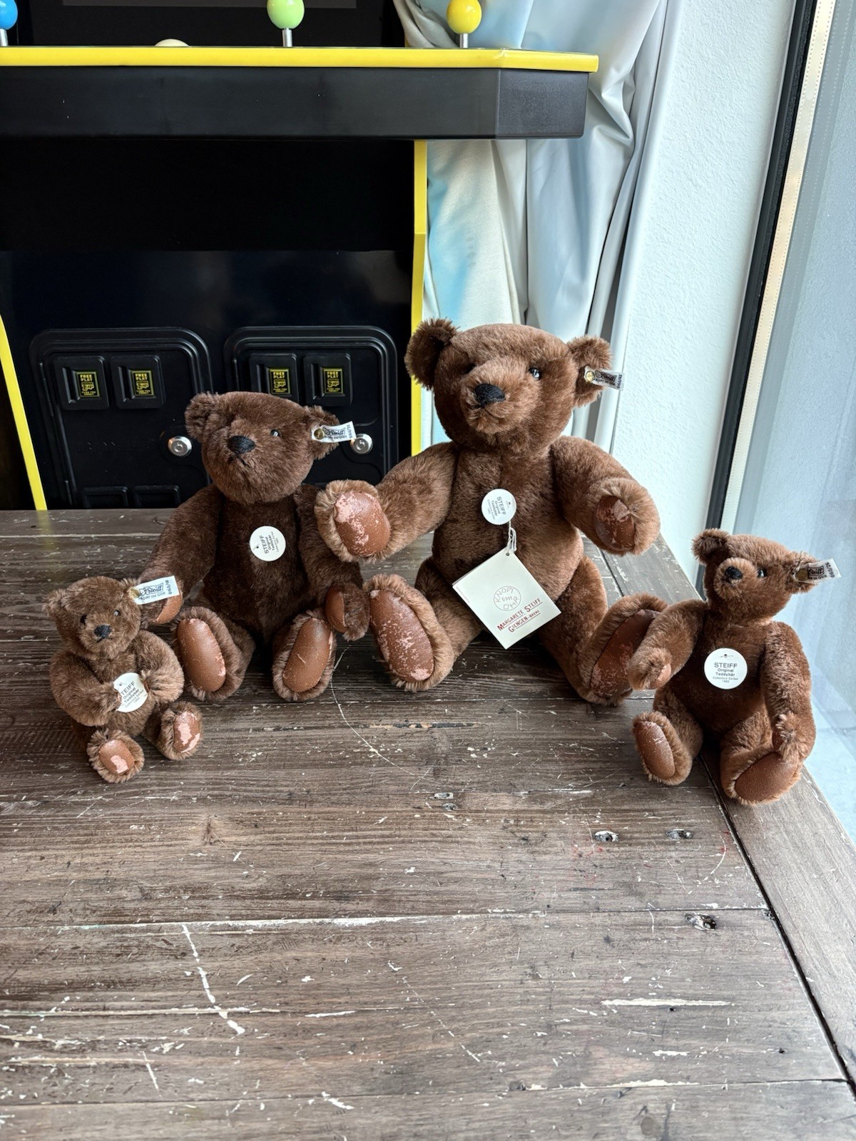 Vintage Steiff Teddy Bear Lot of 4 1983 Collectors Edition Brown Jointed Tagged Vintage Steiff Teddy Bear Lot of 4 1983 Collectors Edition Brown Jointed Tagged