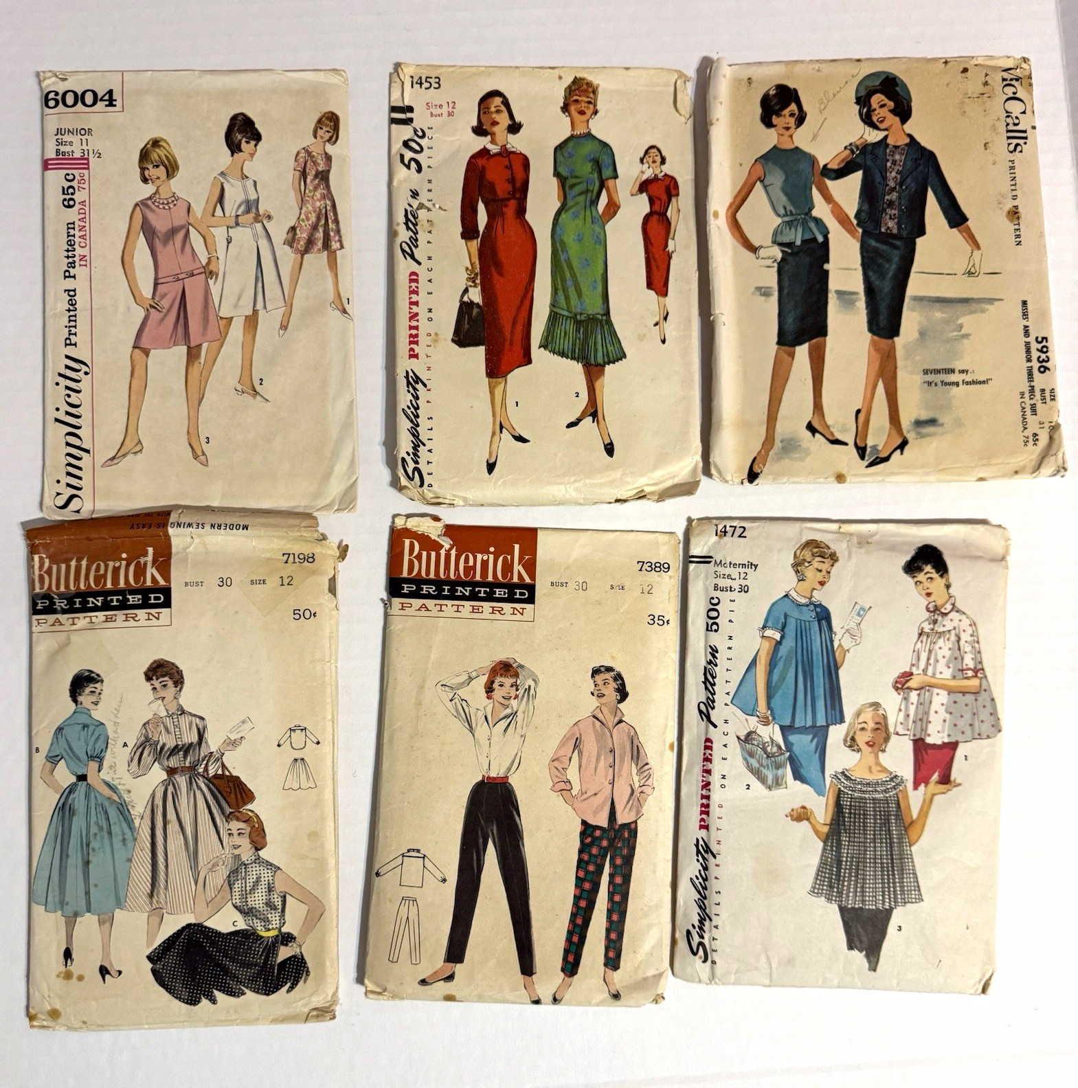 Lot 6-Vintage Simplicity McCall Butterick 50s 60s Women’s Sewing Patterns Lot 6-Vintage Simplicity McCall Butterick 50s 60s Women’s Sewing Patterns