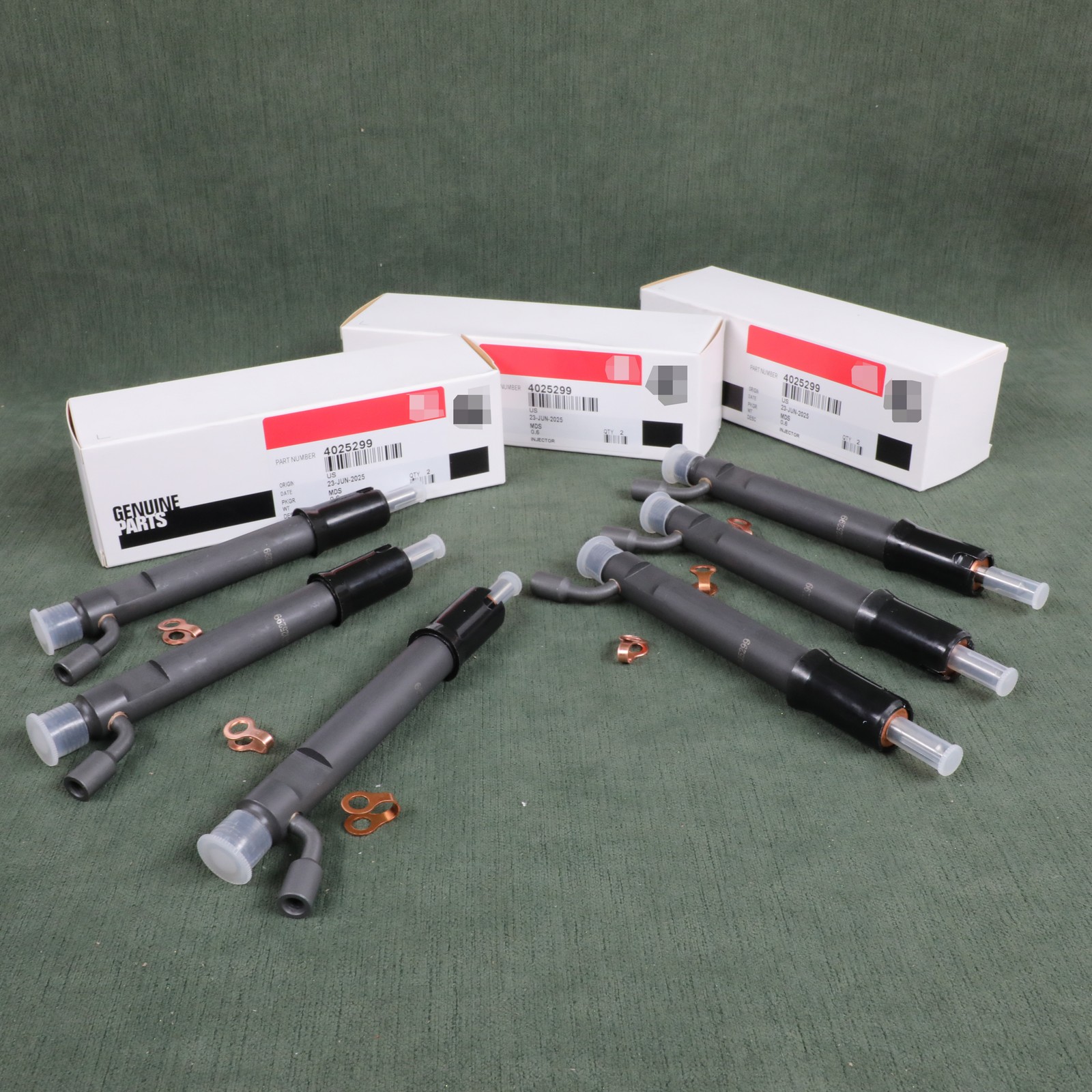 6X 4025299 Fuel Injectors For Cummins Marine 450C 6CTA 8.3L M3 Engine New