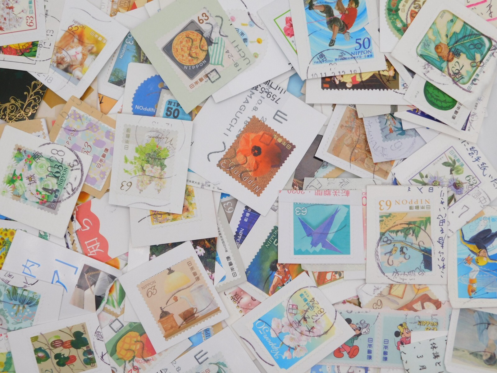 STAMP JAPAN 2025-14 LOW VALUE 63 62 52 50yen 1000pcs 300g lot ON paper kiloware