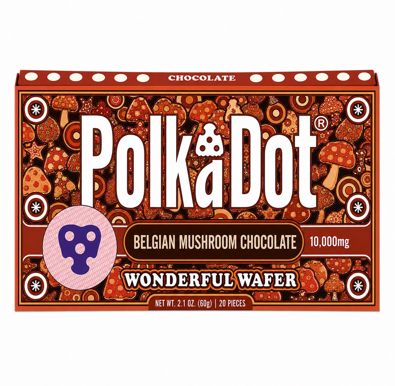 PolkaDot Mushroom Belgian Milk - Wonderful Wafer 10,000mg 20 pieces | Authentic