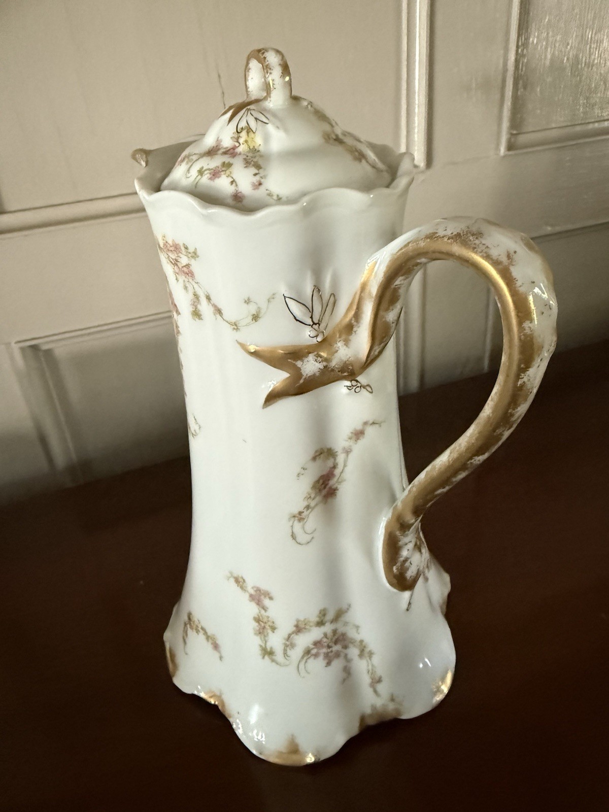 Antique Haviland Limoges NORMA  Pot Set Pink Floral Demitasse c1900