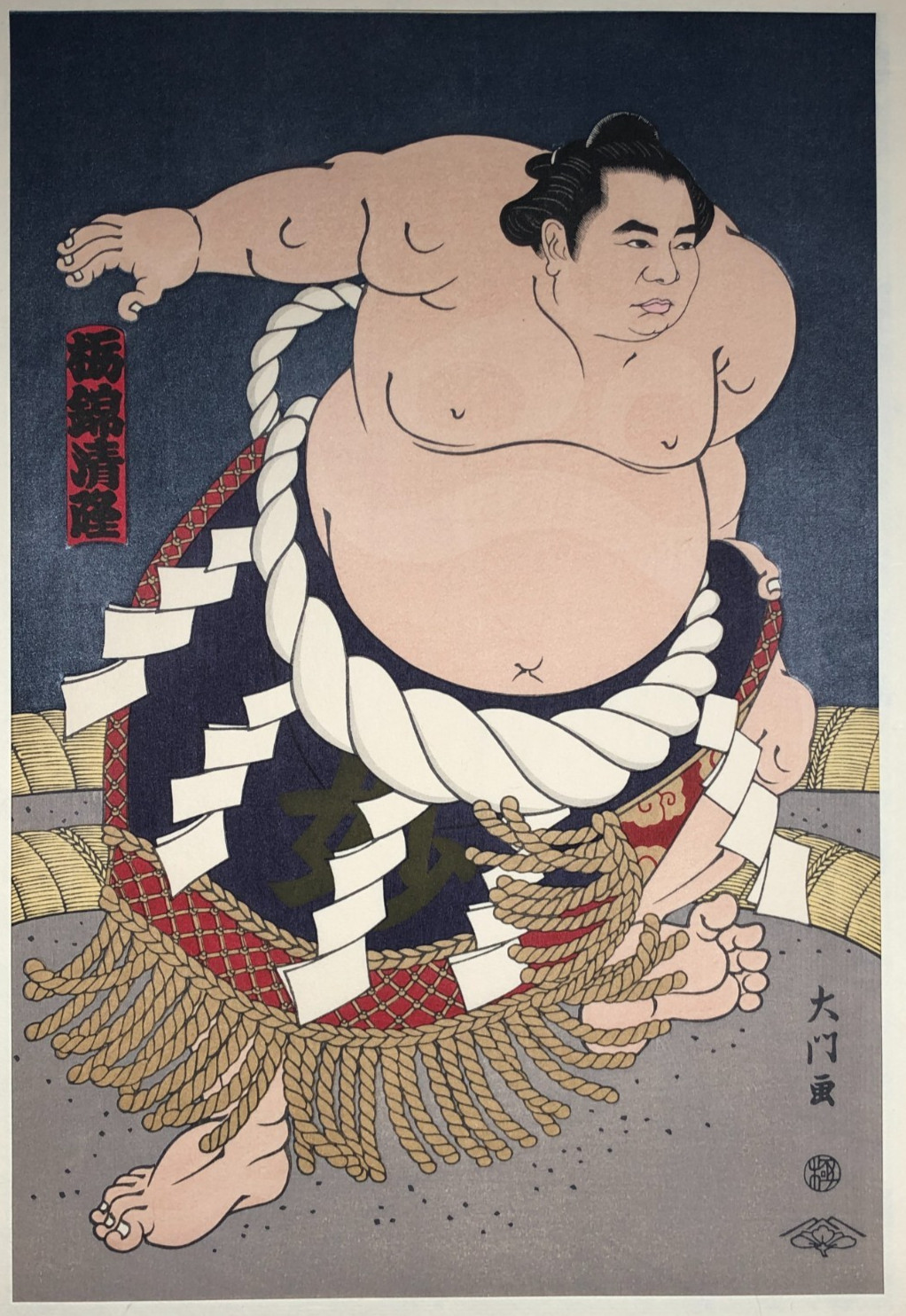 Daimon Woodblock Print: Tochinishiki Kiyotaka Ukiyo-e Sumo wrestler