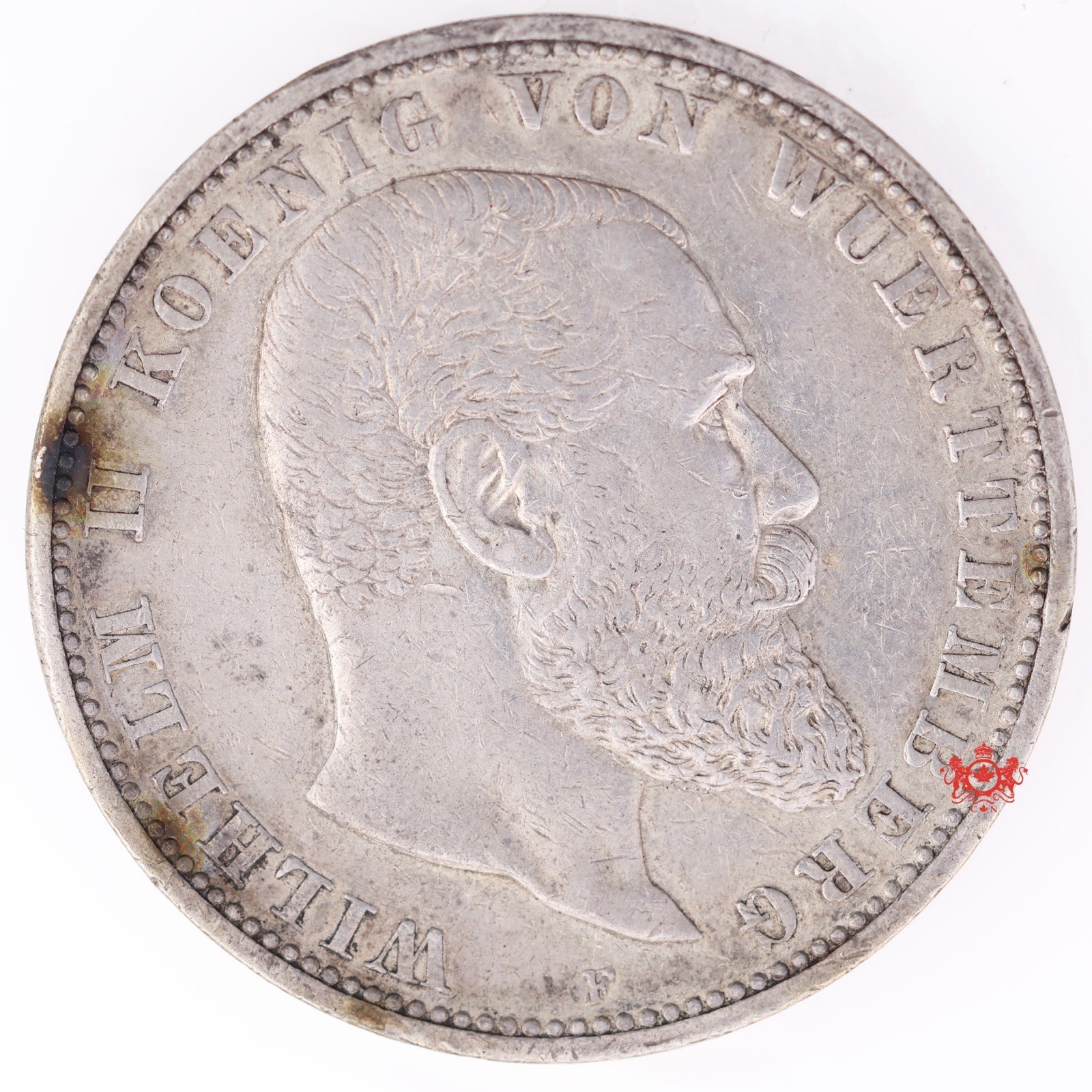 1901F German States Württemberg 5 Mark - AU - Lot#249P