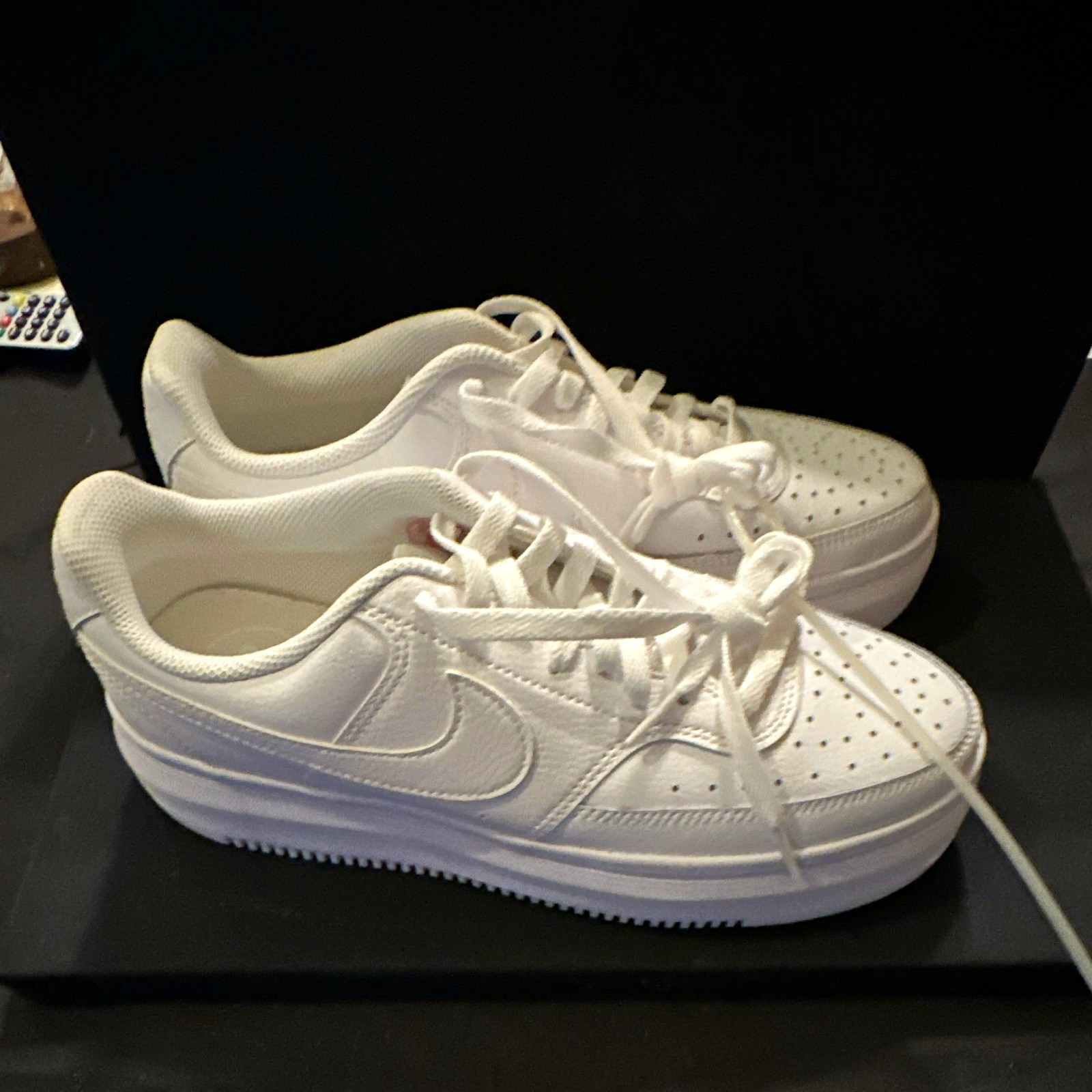 Nike Court Vision White Low Top Lace-Up Sneakers DM0113-100 Women’s Platform