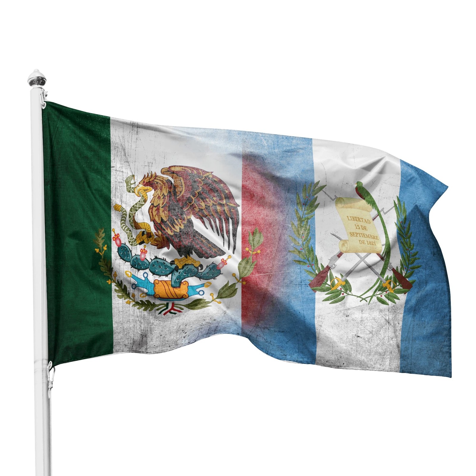 Mexico Guatemala 3x5 Ft Nylon Outdoor Indoor Flag Mexico Guatemala Flag Mexico Guatemala 3x5 Ft Nylon Outdoor Indoor Flag Mexico Guatemala Flag